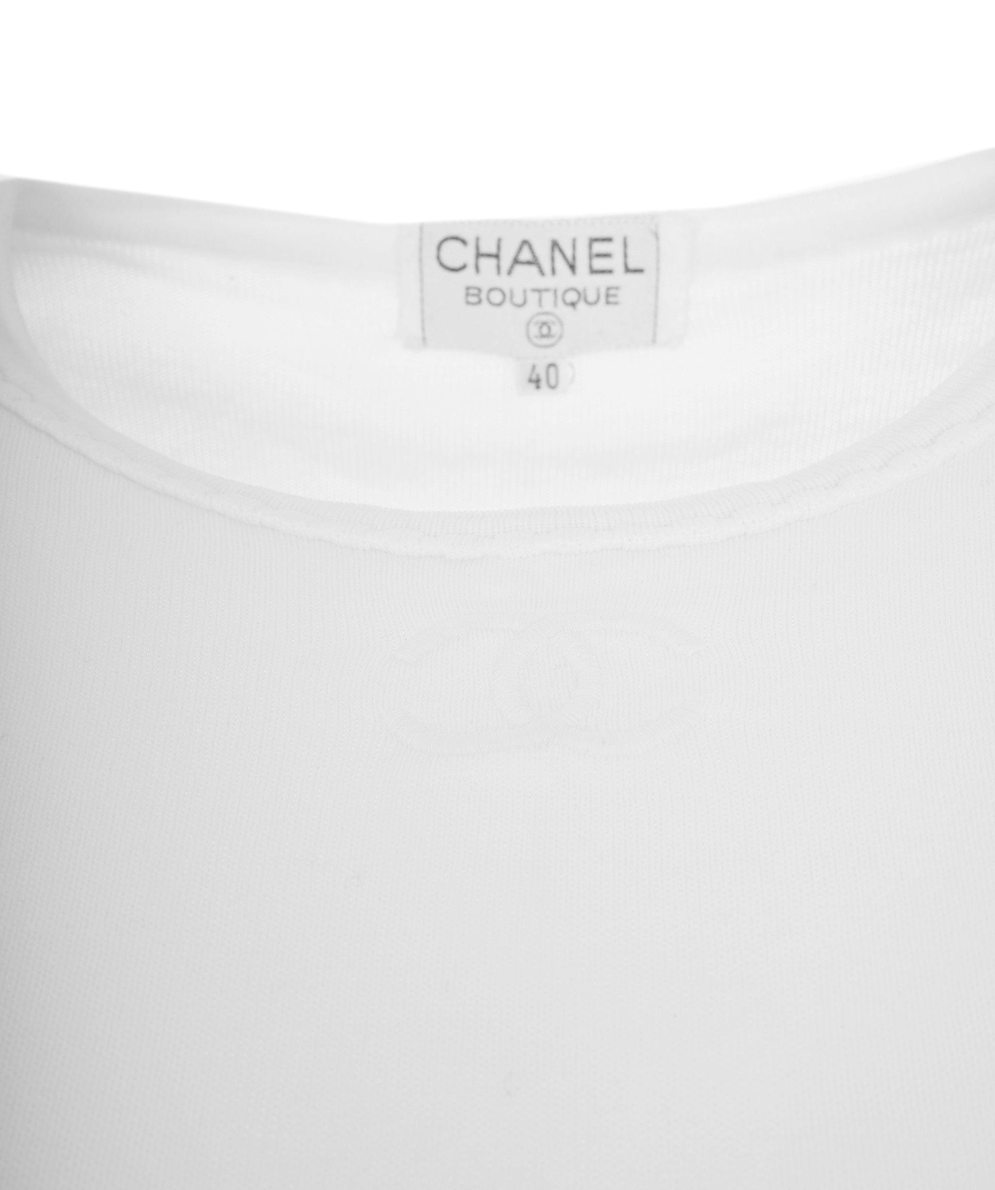 Chanel Chanel CC Summer Knit Top White ASL8273