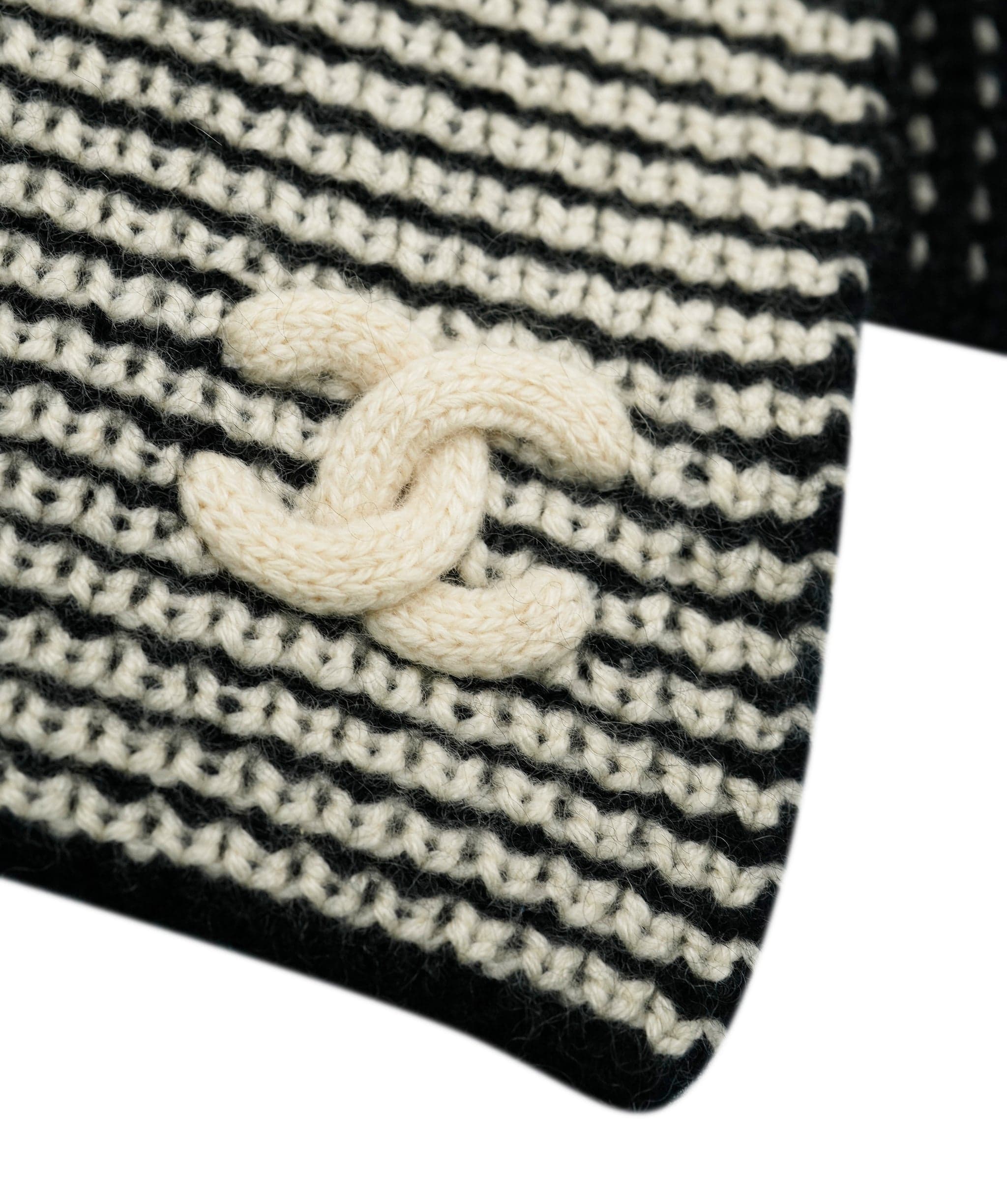 Chanel Chanel CC Tweed Scarf Black White