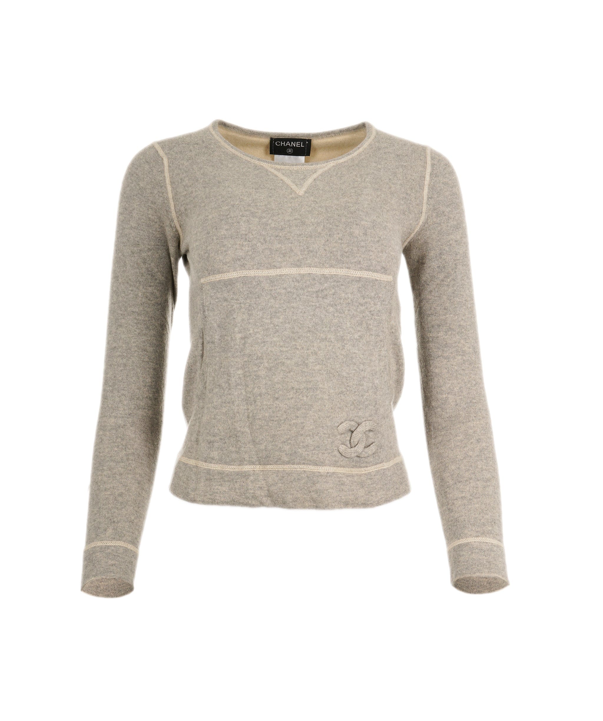 Chanel Chanel Chasmere Sweater Gray ASL8605