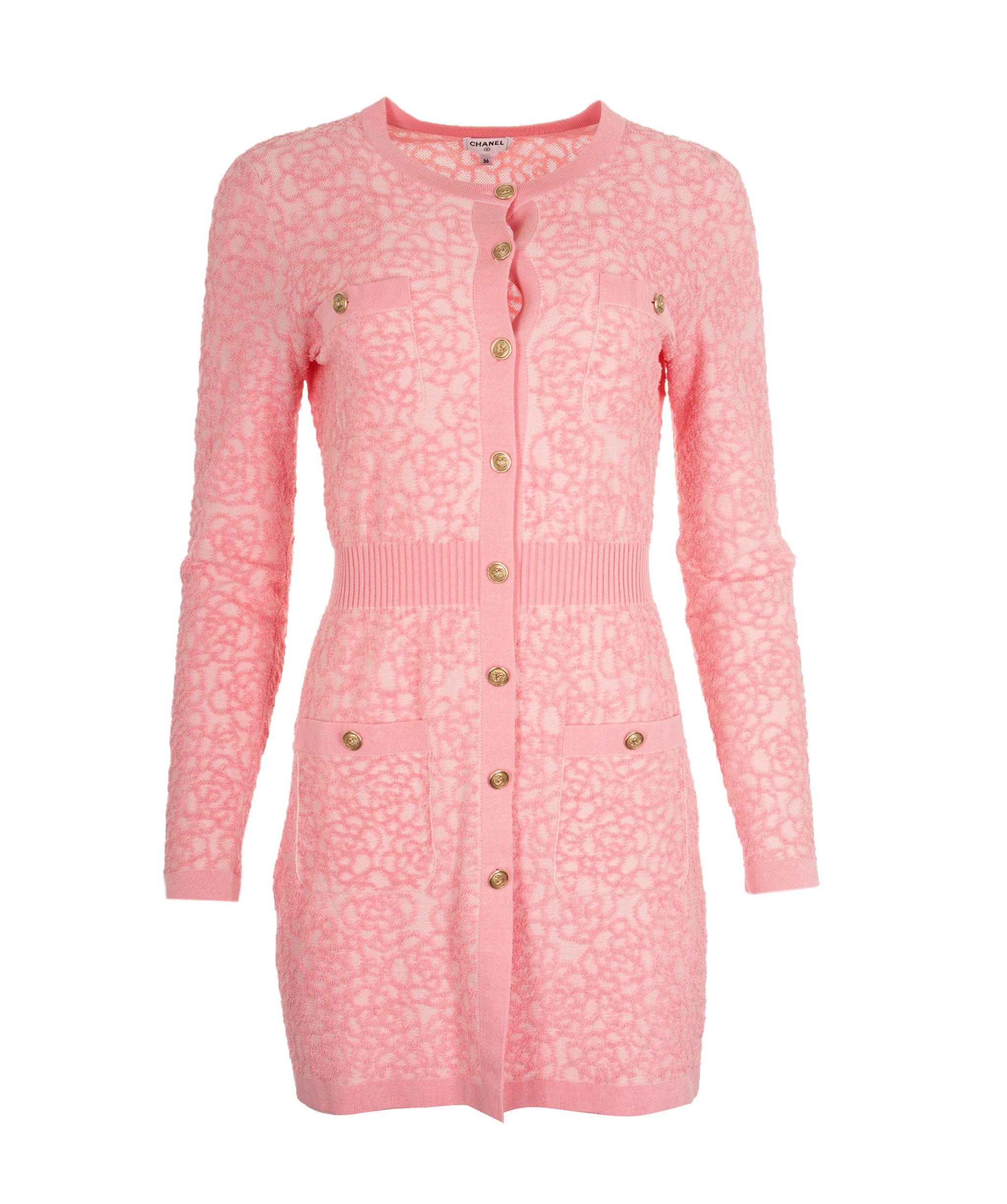 Chanel Chanel Dress cardigan pink camelias 21C FR36 P70364K10009 AVC1711