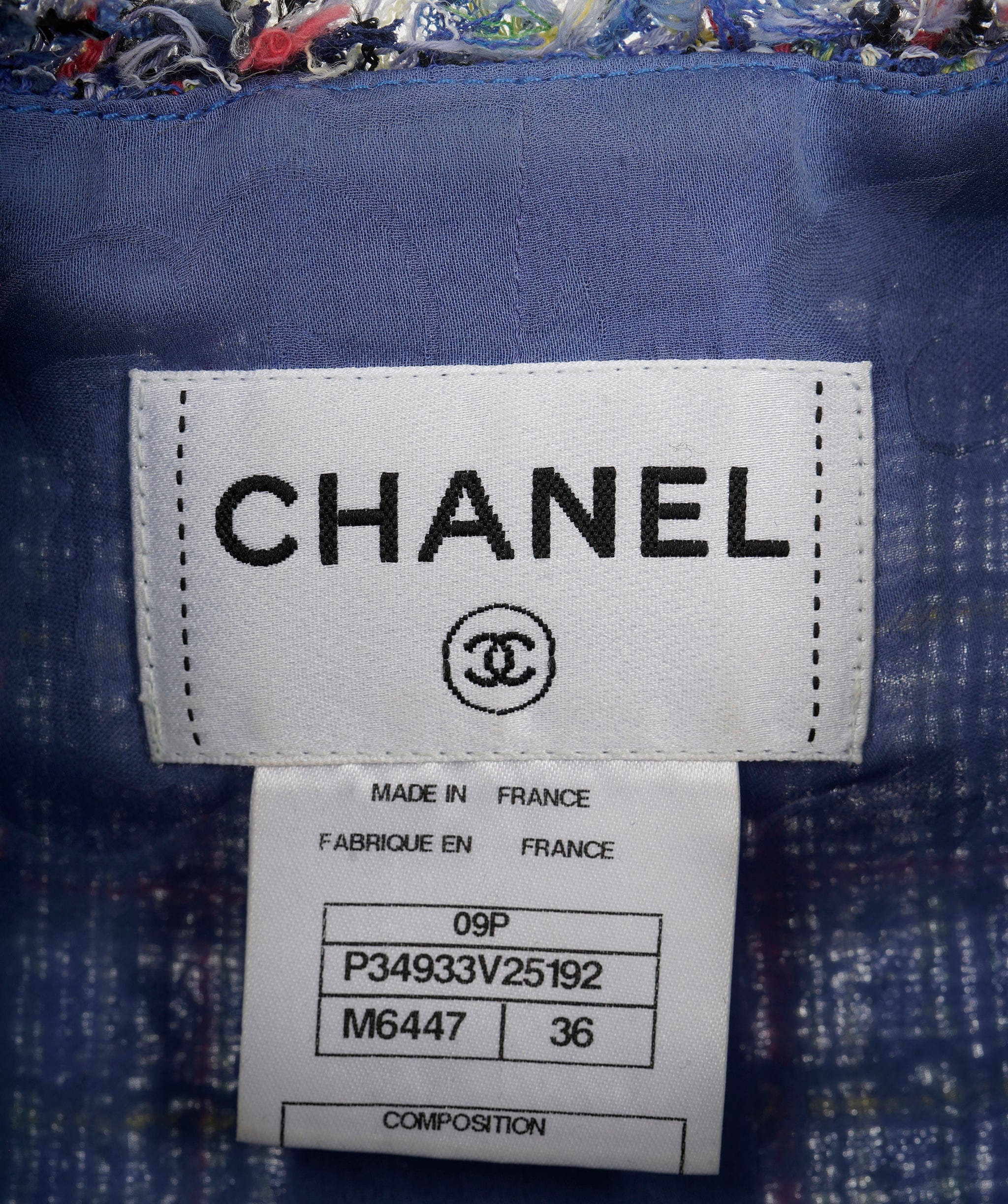 Chanel Chanel Dress tweed blue SS09 FR36  AVC1255