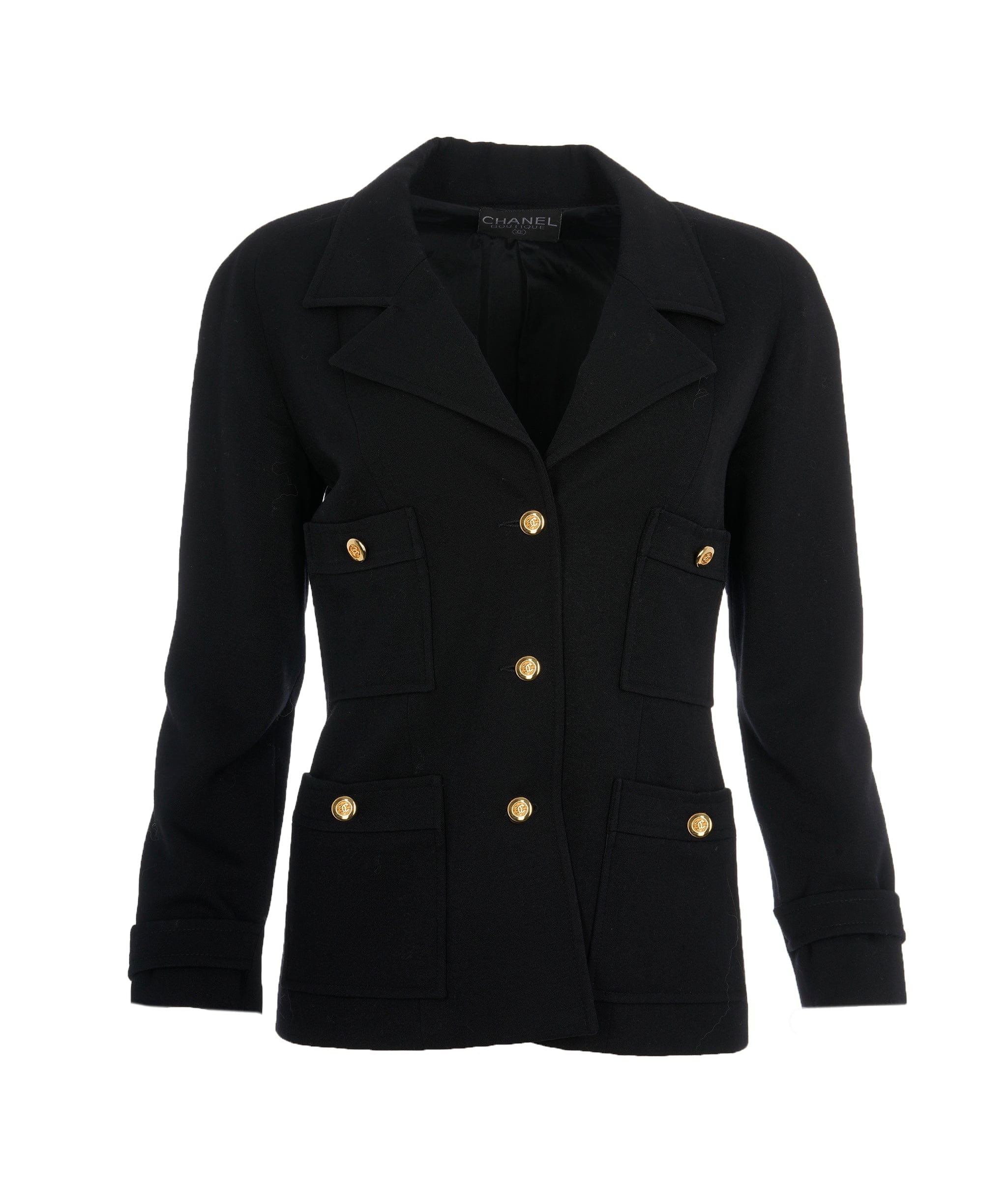 Chanel *Chanel Gold Buttons Blazer Jacket Black ASL10030