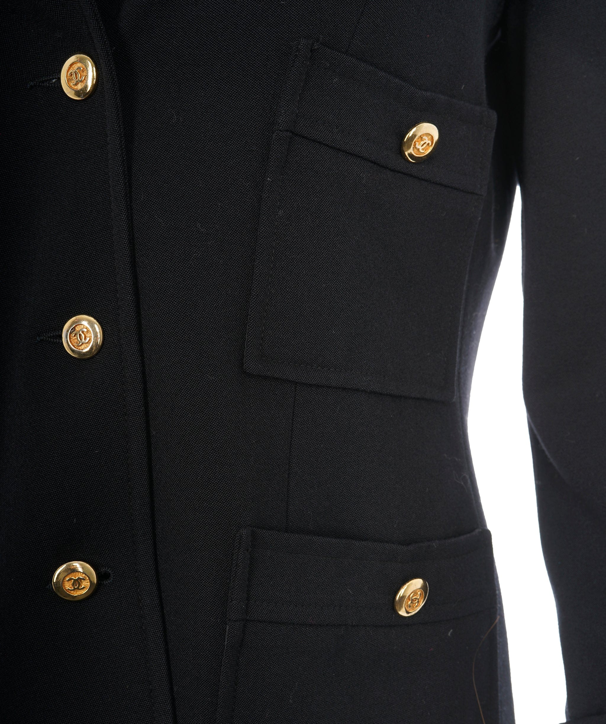 Chanel *Chanel Gold Buttons Blazer Jacket Black ASL10030