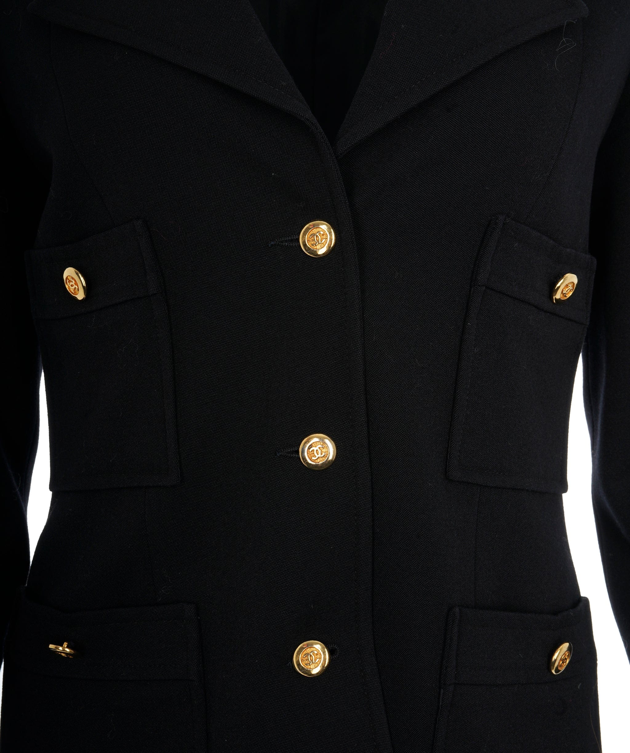 Chanel *Chanel Gold Buttons Blazer Jacket Black ASL10030