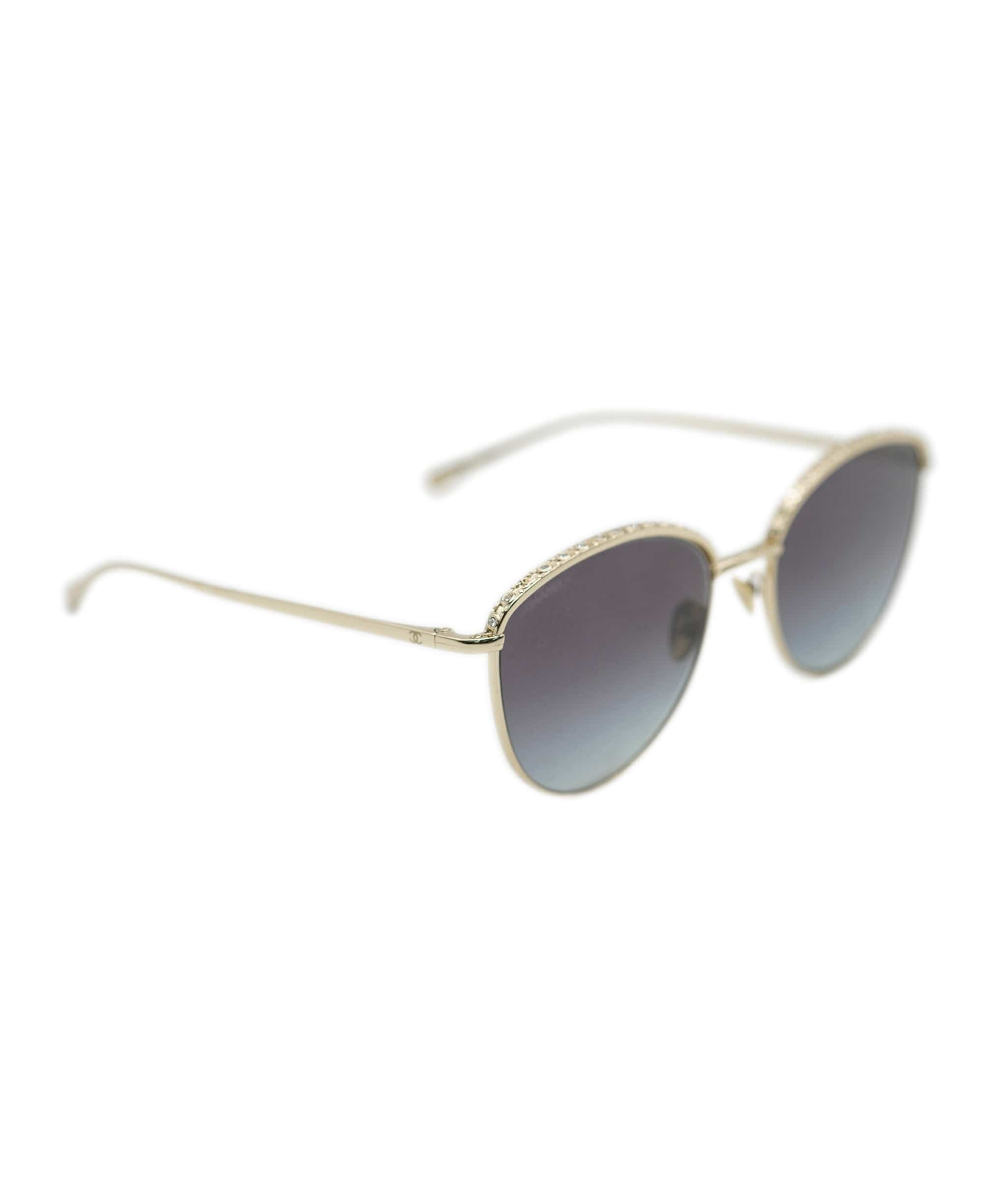 Chanel chanel gold tinted sunglasses with crystail detailing  ASL8488