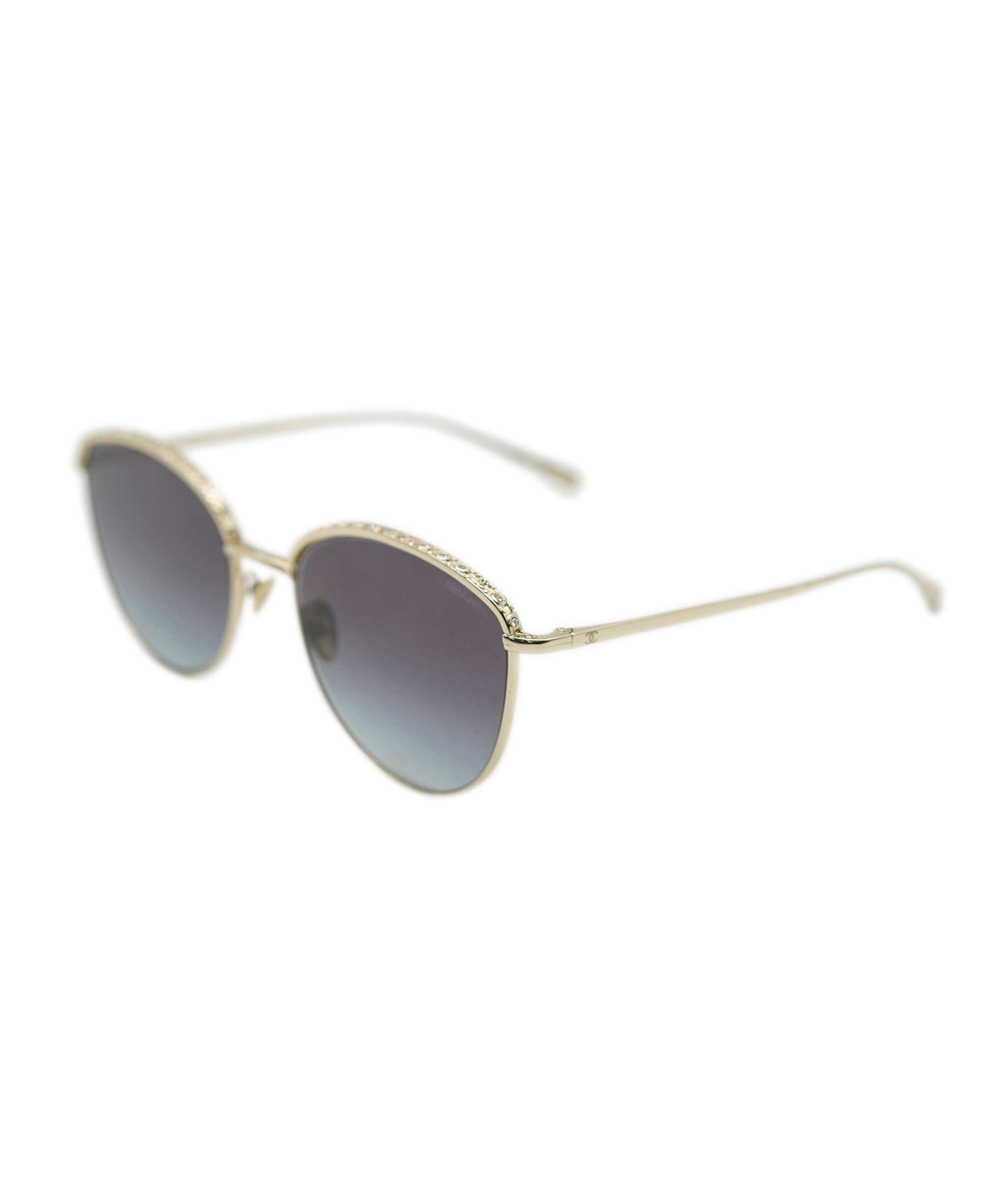 Chanel chanel gold tinted sunglasses with crystail detailing  ASL8488