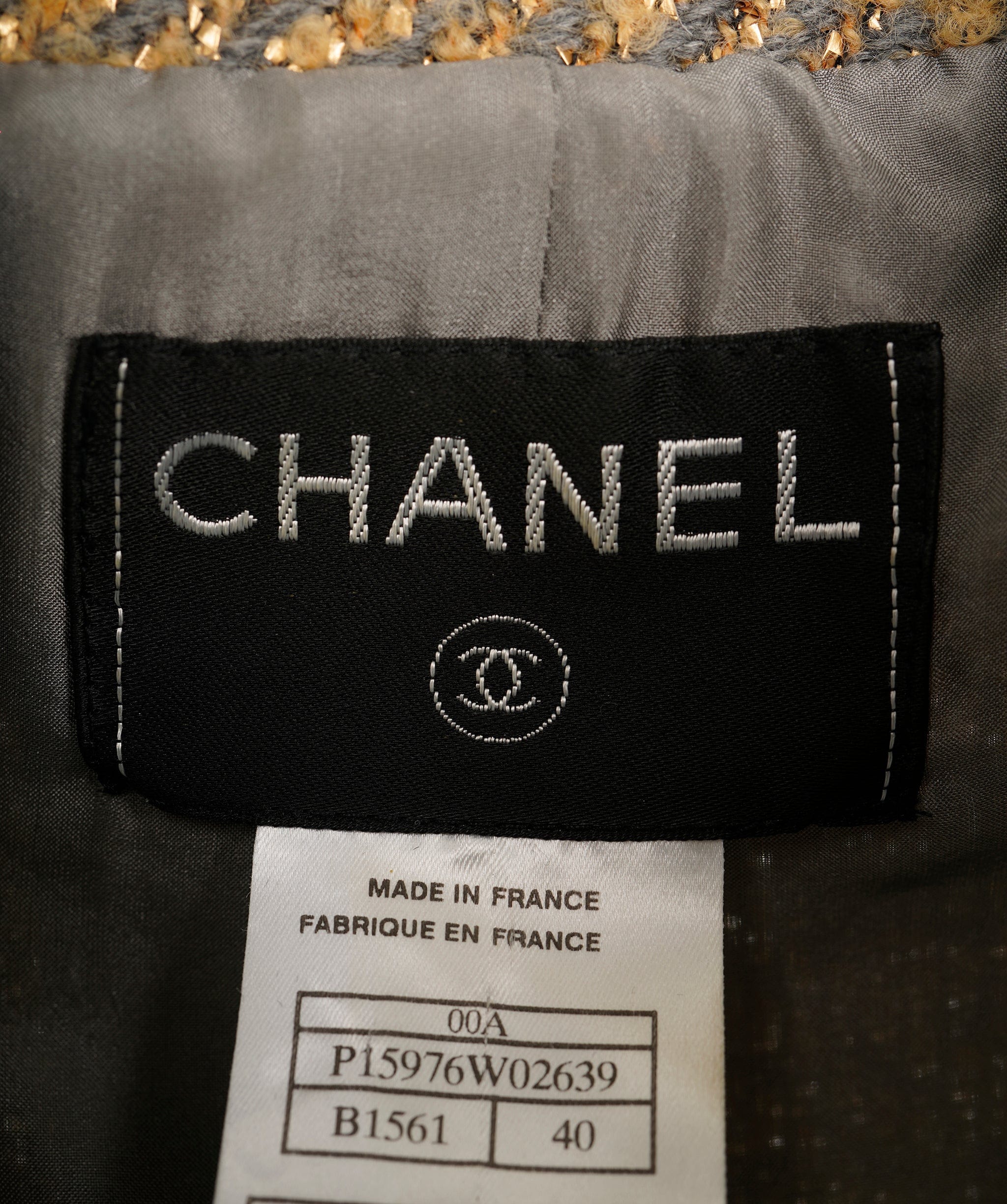 Chanel Chanel Grey and Yellow Tweed Jacket Size 40 ALC0926