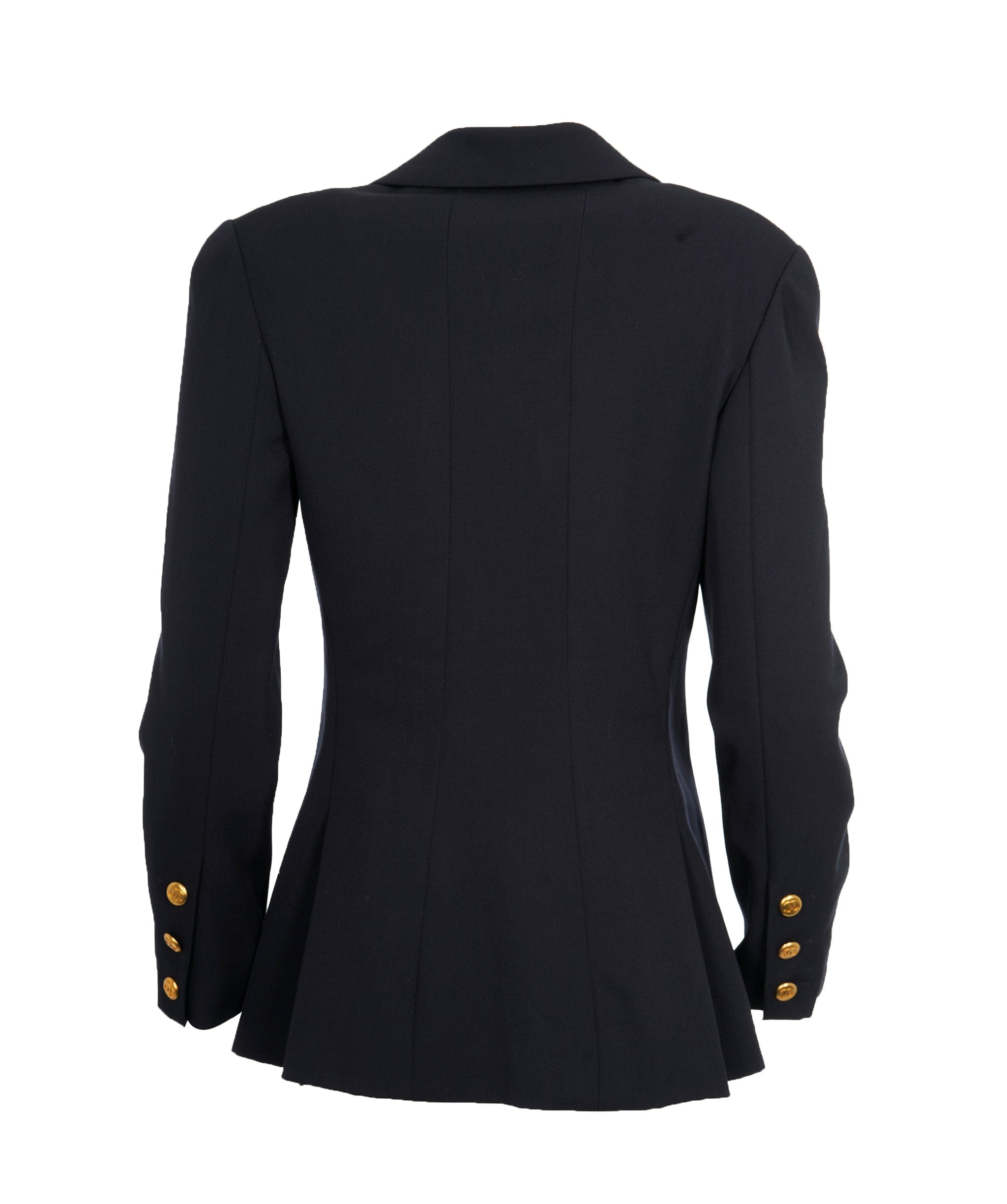 Chanel Chanel Jacket #40 Navy Gold CC ASL9801