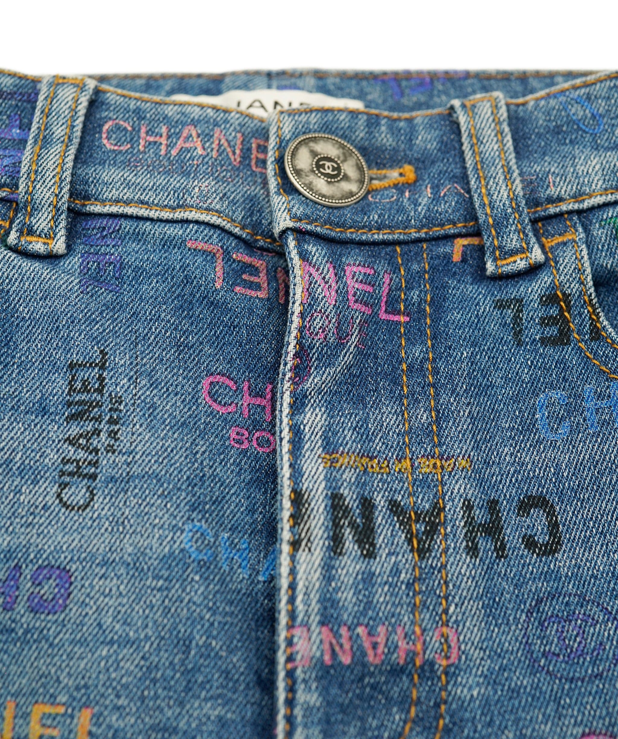 Chanel Chanel Jeans blue denim multicolored logo SS 2022 AVC1857