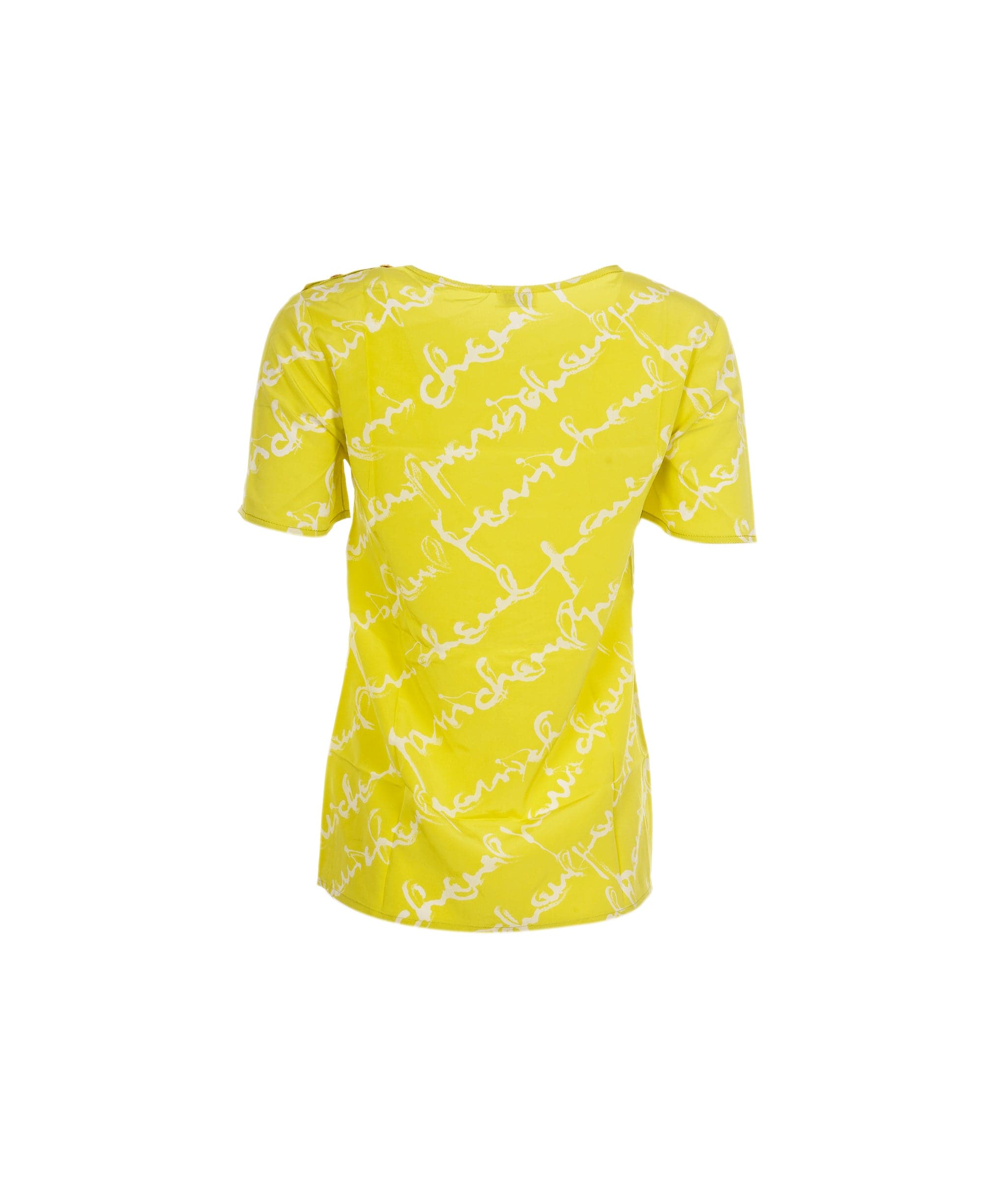 Chanel Chanel Logo Silk Top Yellow ASL8258