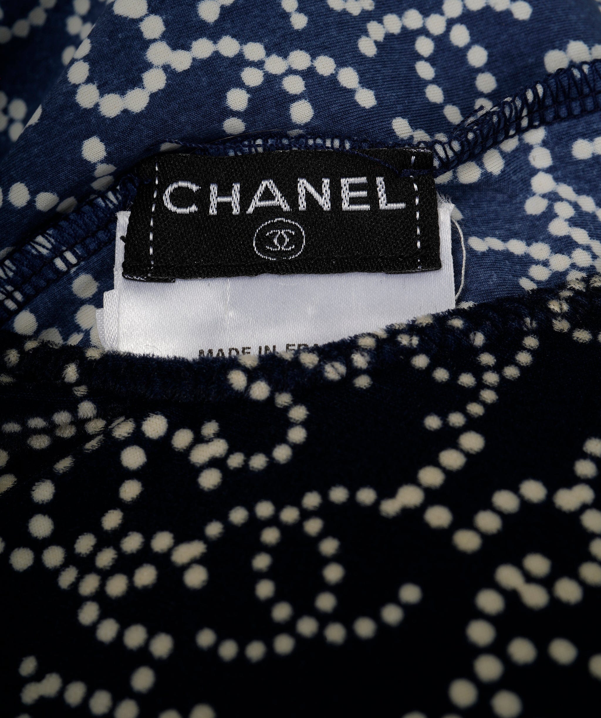 Chanel Chanel Logo Velour Dress Navy ASL4794