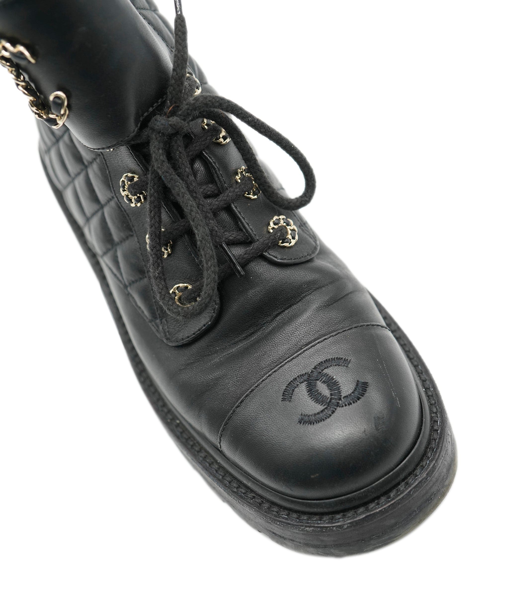 Chanel Chanel quilted black boots size 39.5 - AJC0441