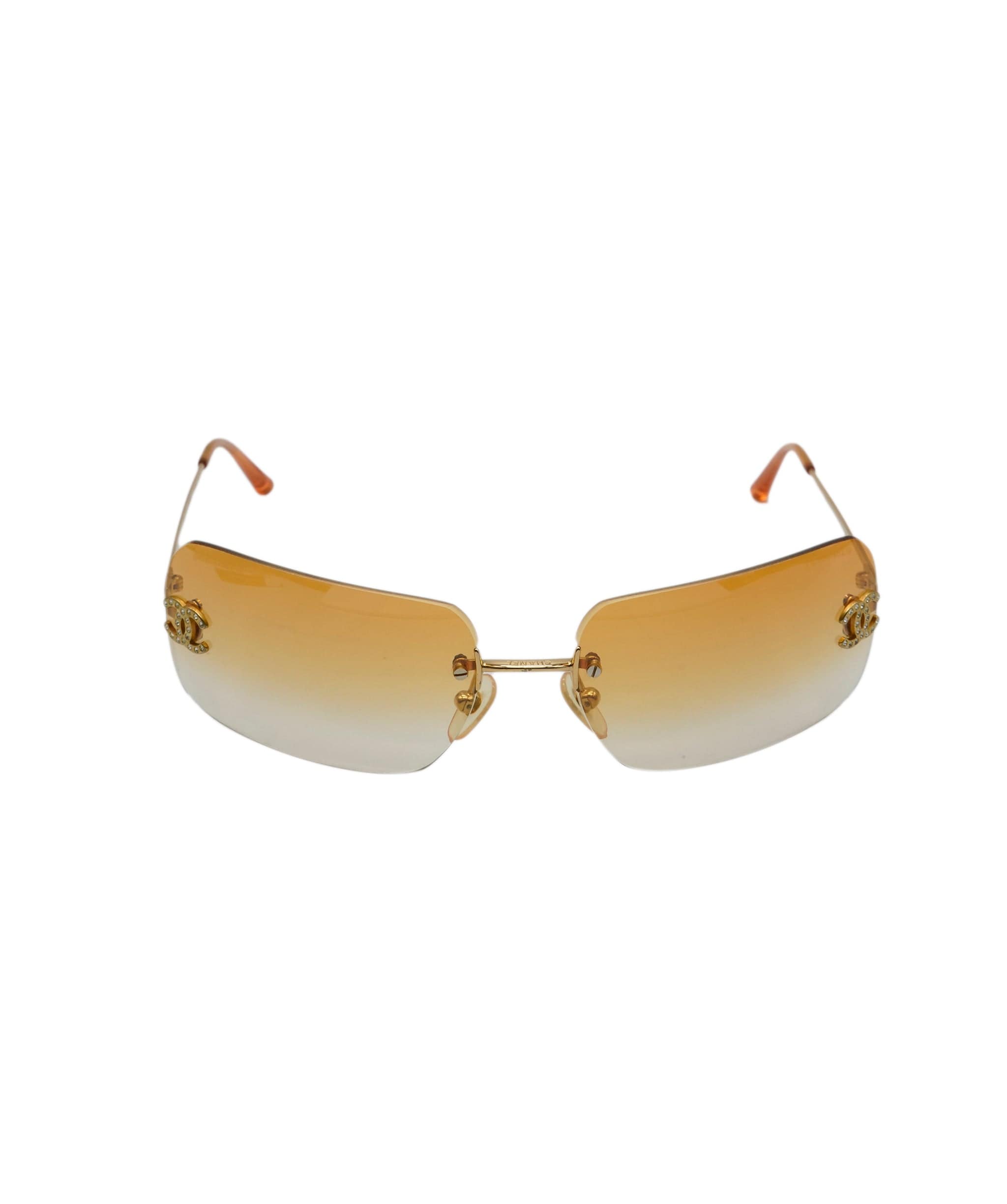 Chanel chanel rhinestone sunglasses orange  ASL8497