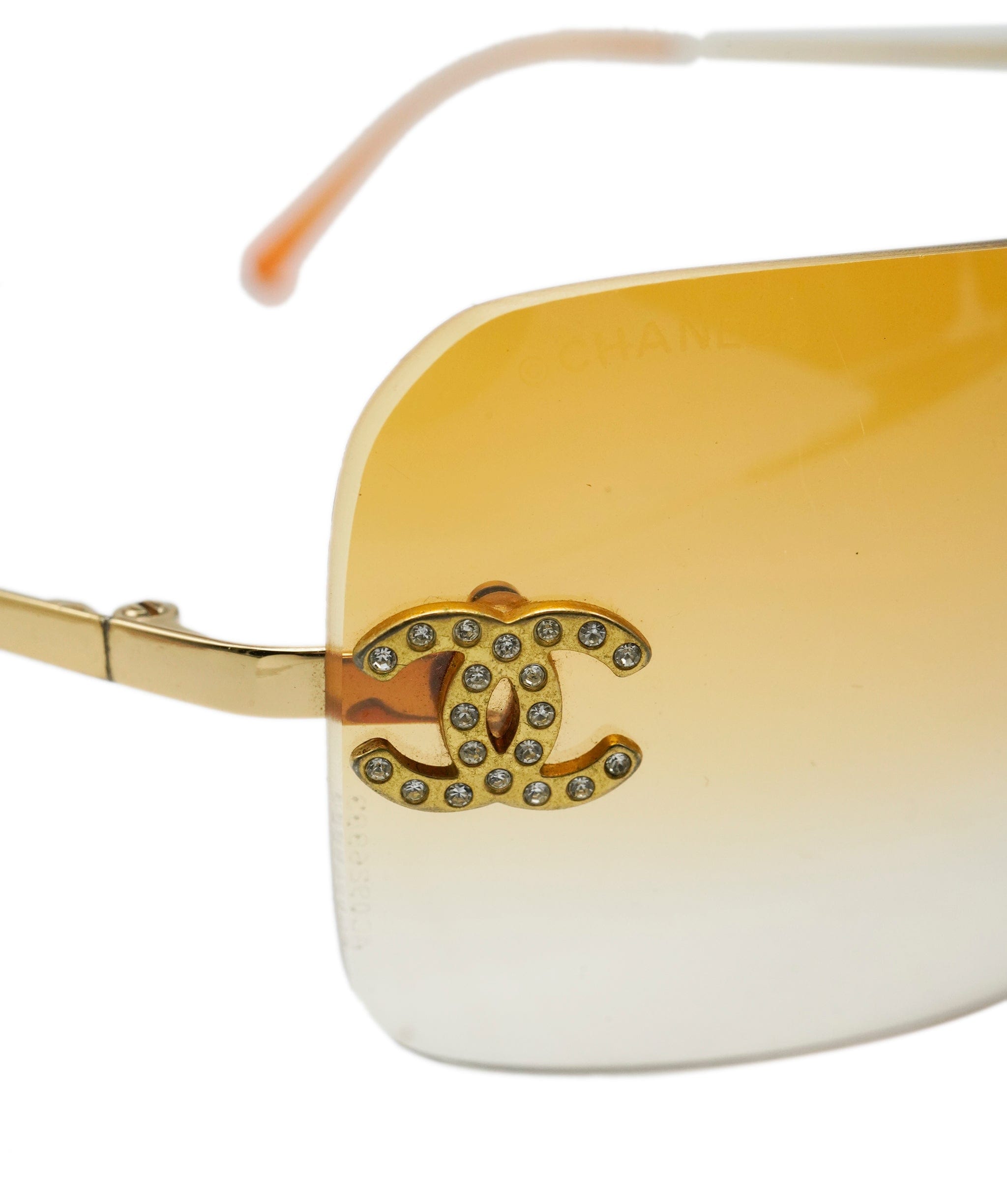 Chanel chanel rhinestone sunglasses orange  ASL8497