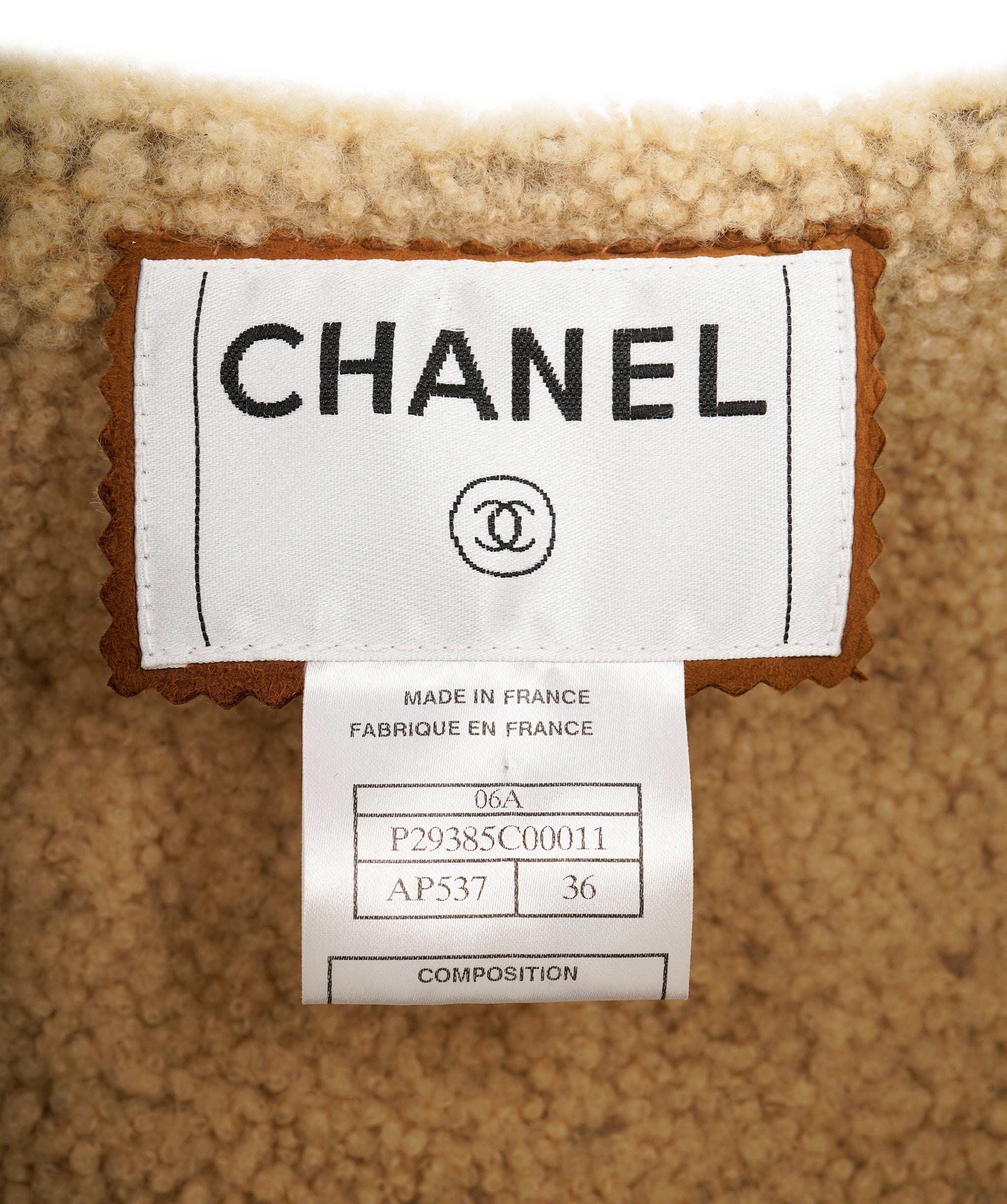 Chanel Chanel shearling jacket coat FR36 AVC1439