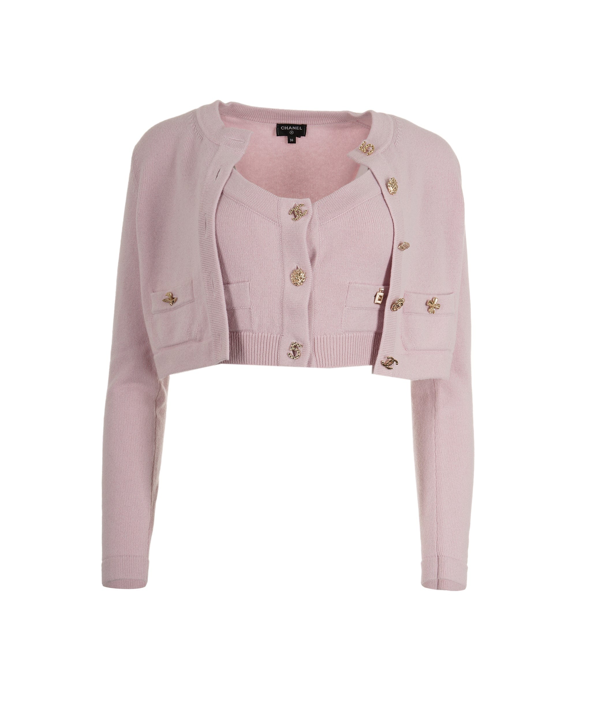 Chanel Chanel Short cardigan pink charms 22B FR36  AVC1327