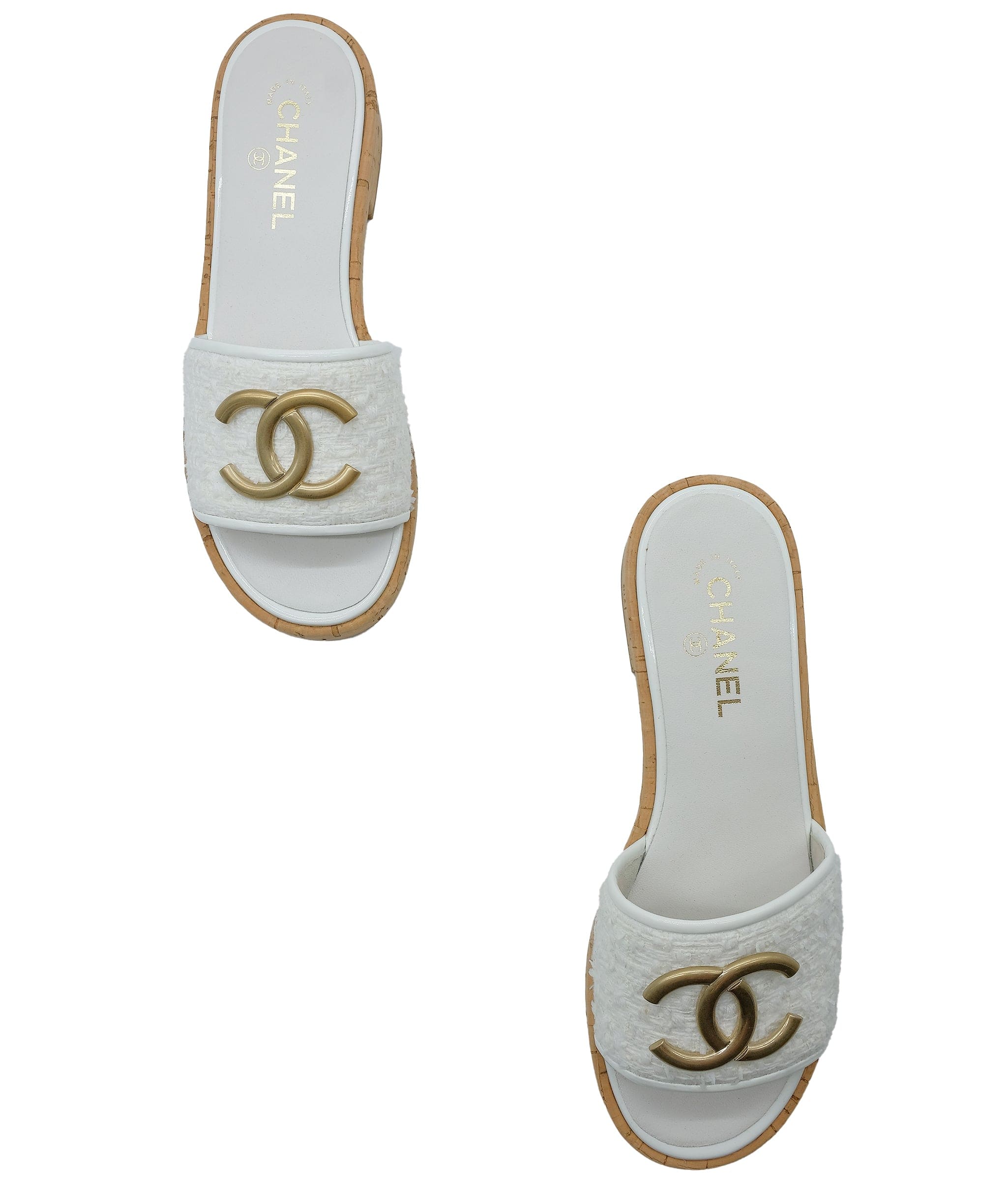 Chanel Chanel Slide Cork White Size 40.5C RJC2891