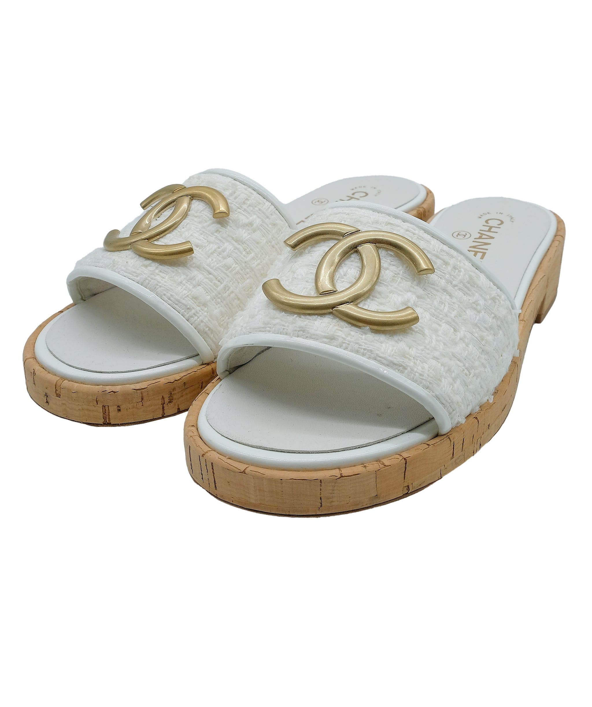 Chanel Chanel Slide Cork White Size 40.5C RJC2891