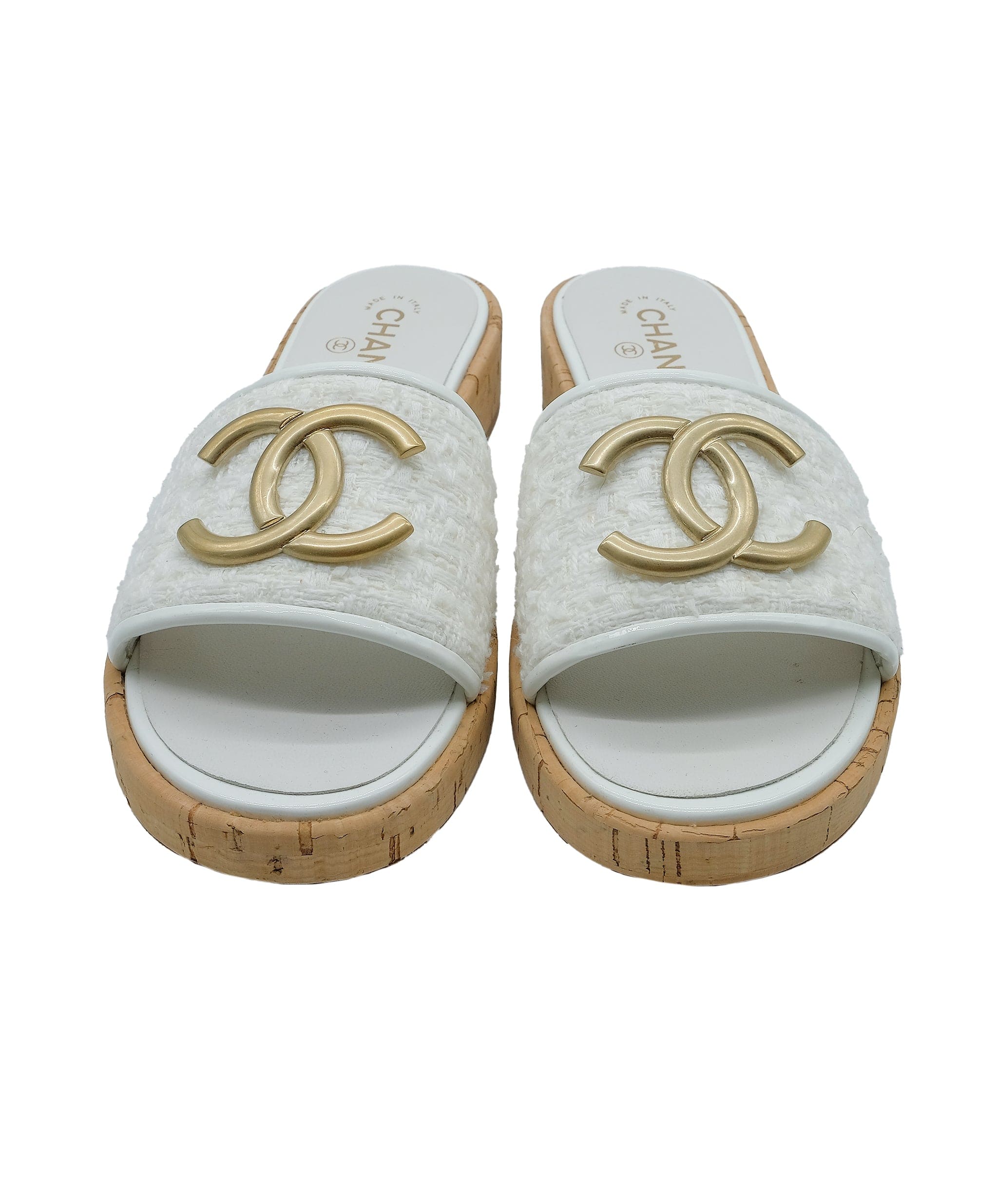 Chanel Chanel Slide Cork White Size 40.5C RJC2891