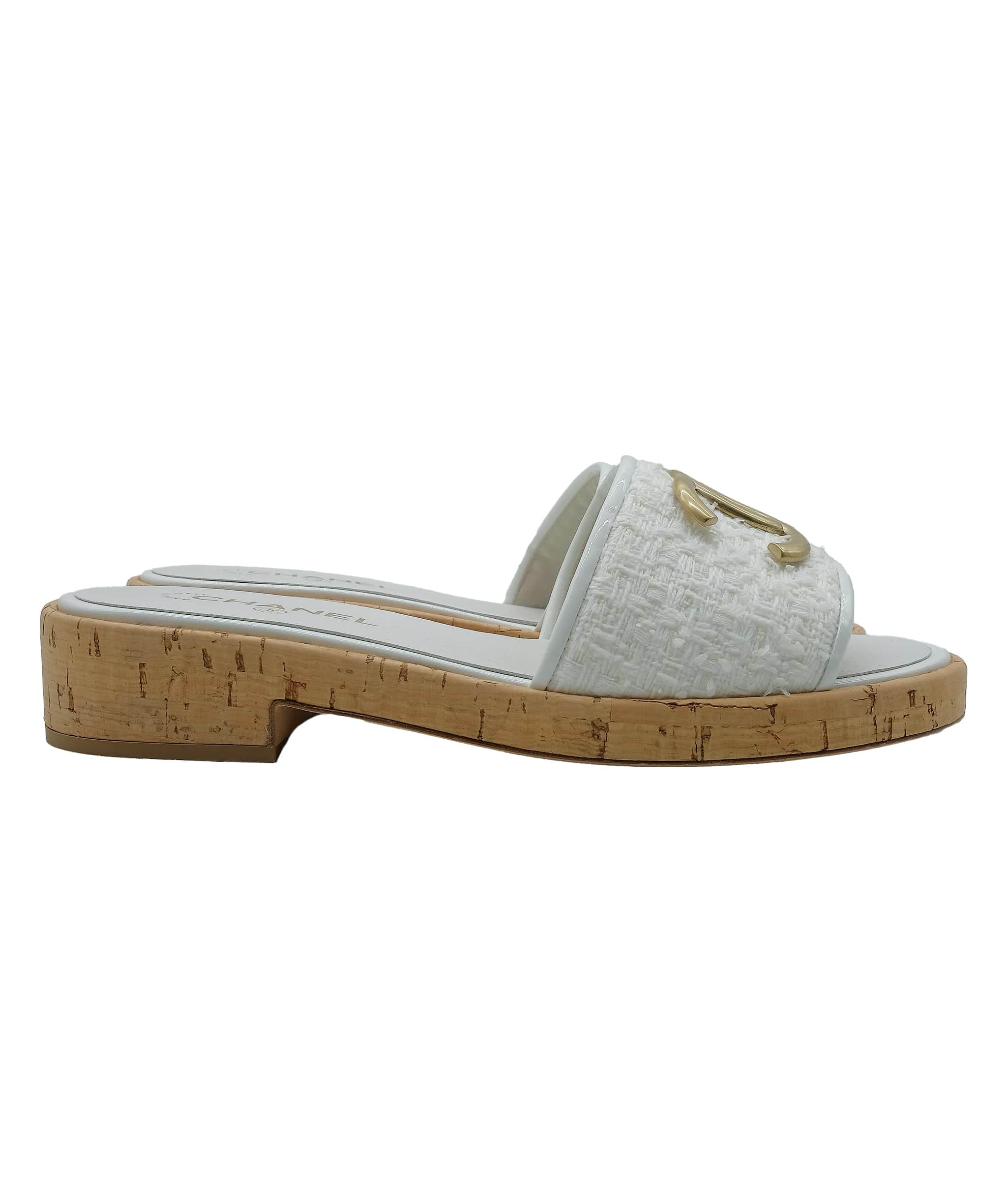 Chanel Chanel Slide Cork White Size 40.5C RJC2891