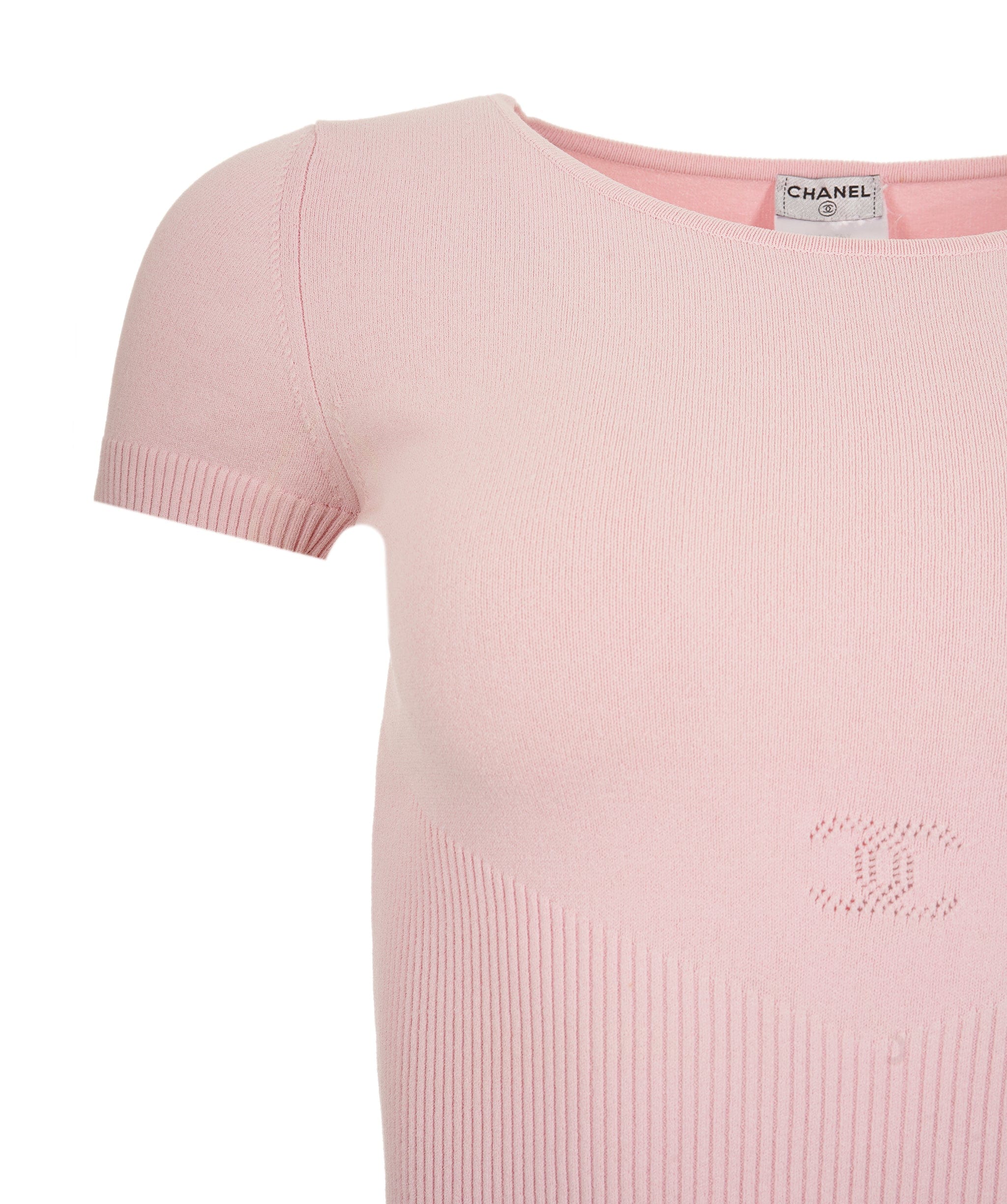 Chanel Chanel Summer Knit Top Pink ASL8876