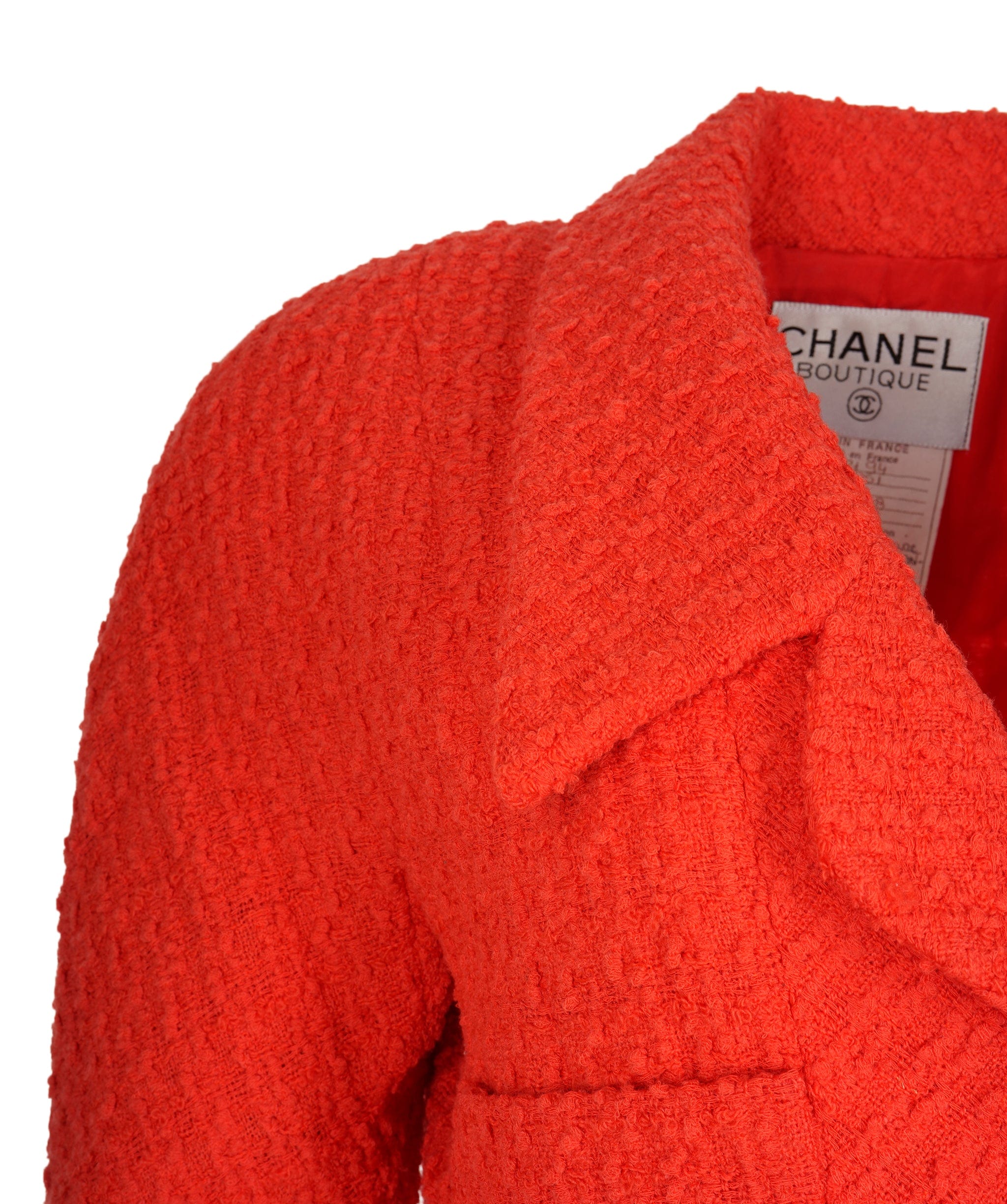 Chanel Chanel Tweed Jacket Orange ASL8232