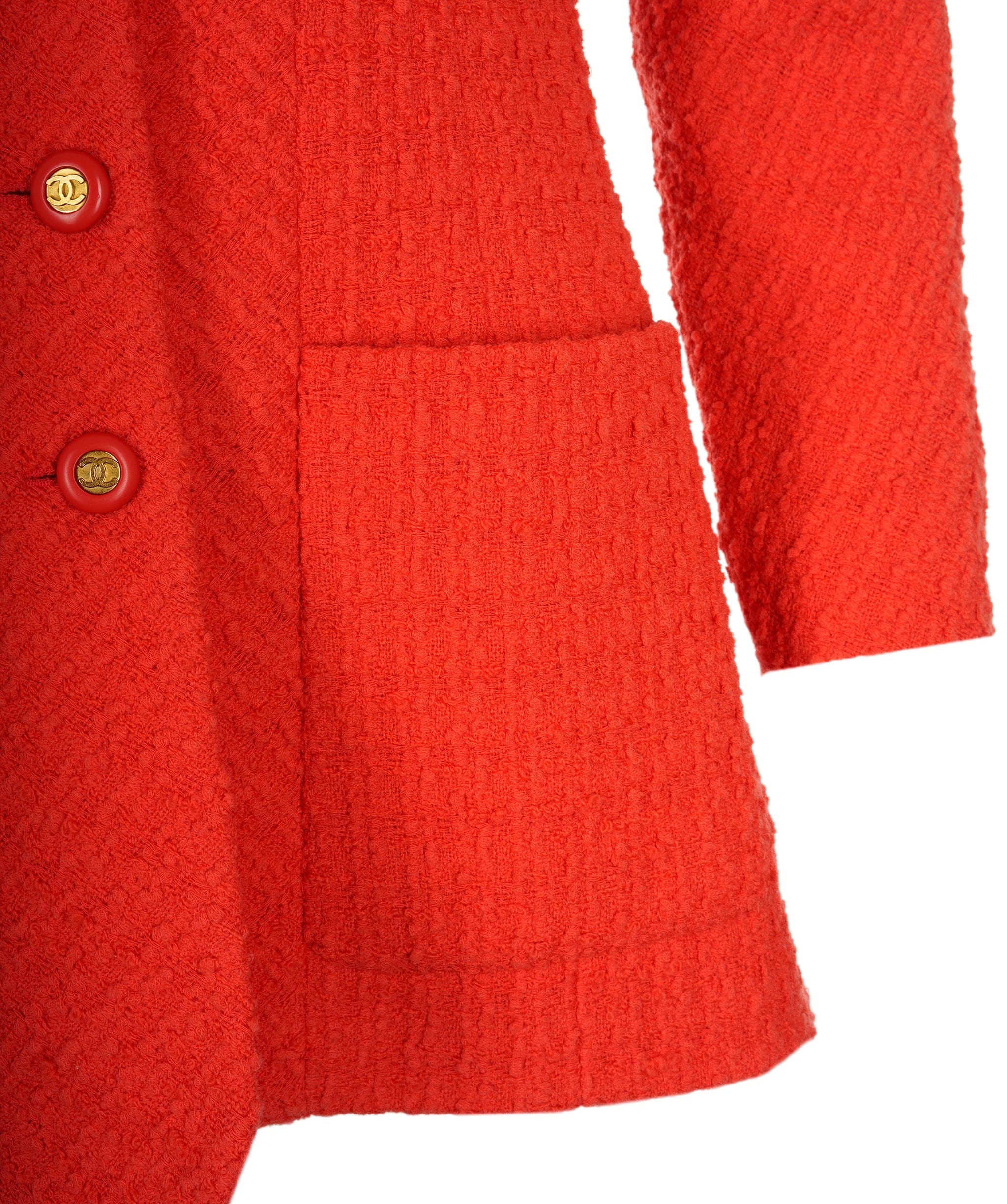 Chanel Chanel Tweed Jacket Orange ASL8232