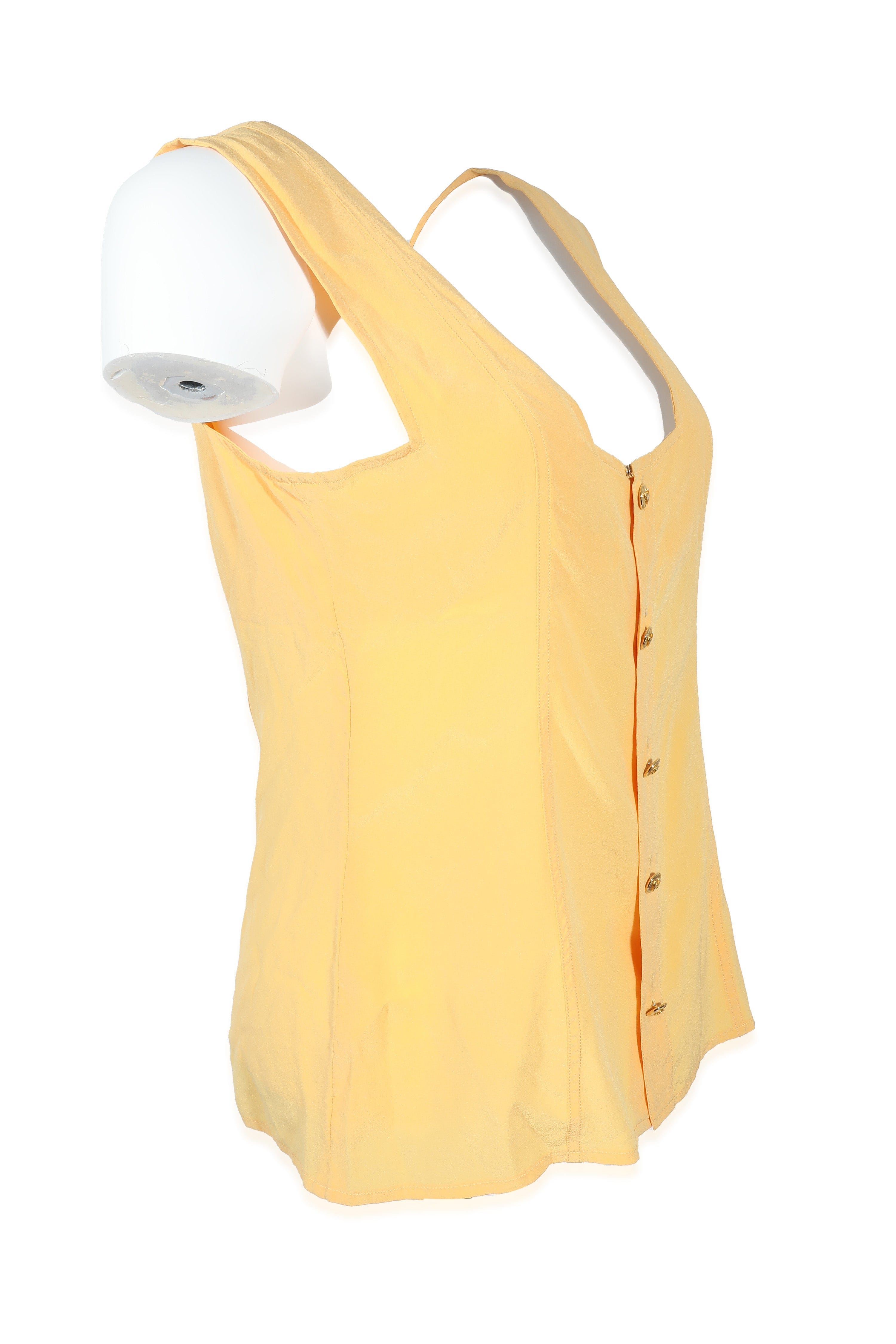 Chanel Chanel Vintage yellow silk top ASL8639