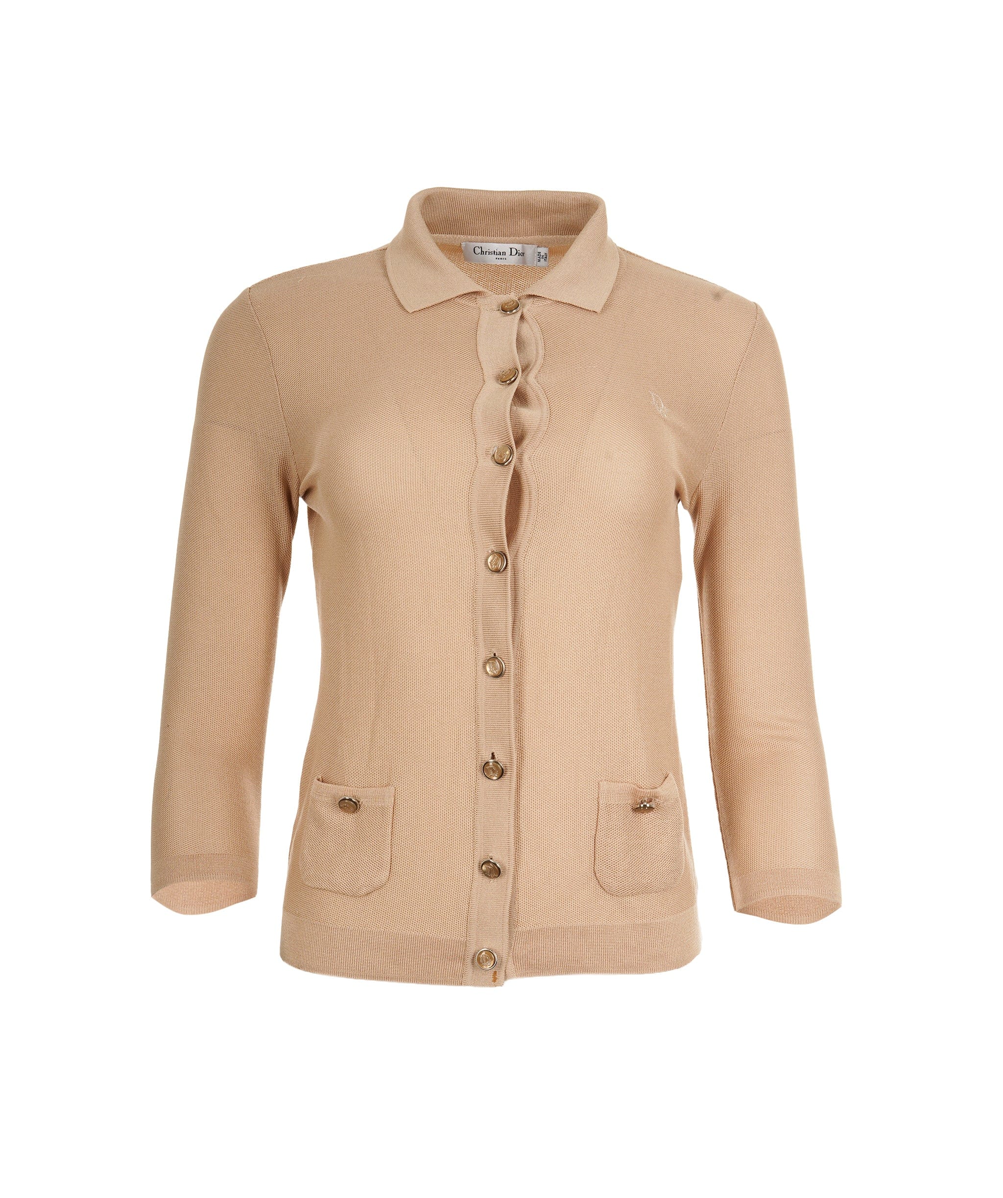 Chanel Christian Dior Logo Cream Cardigan  ALL0488