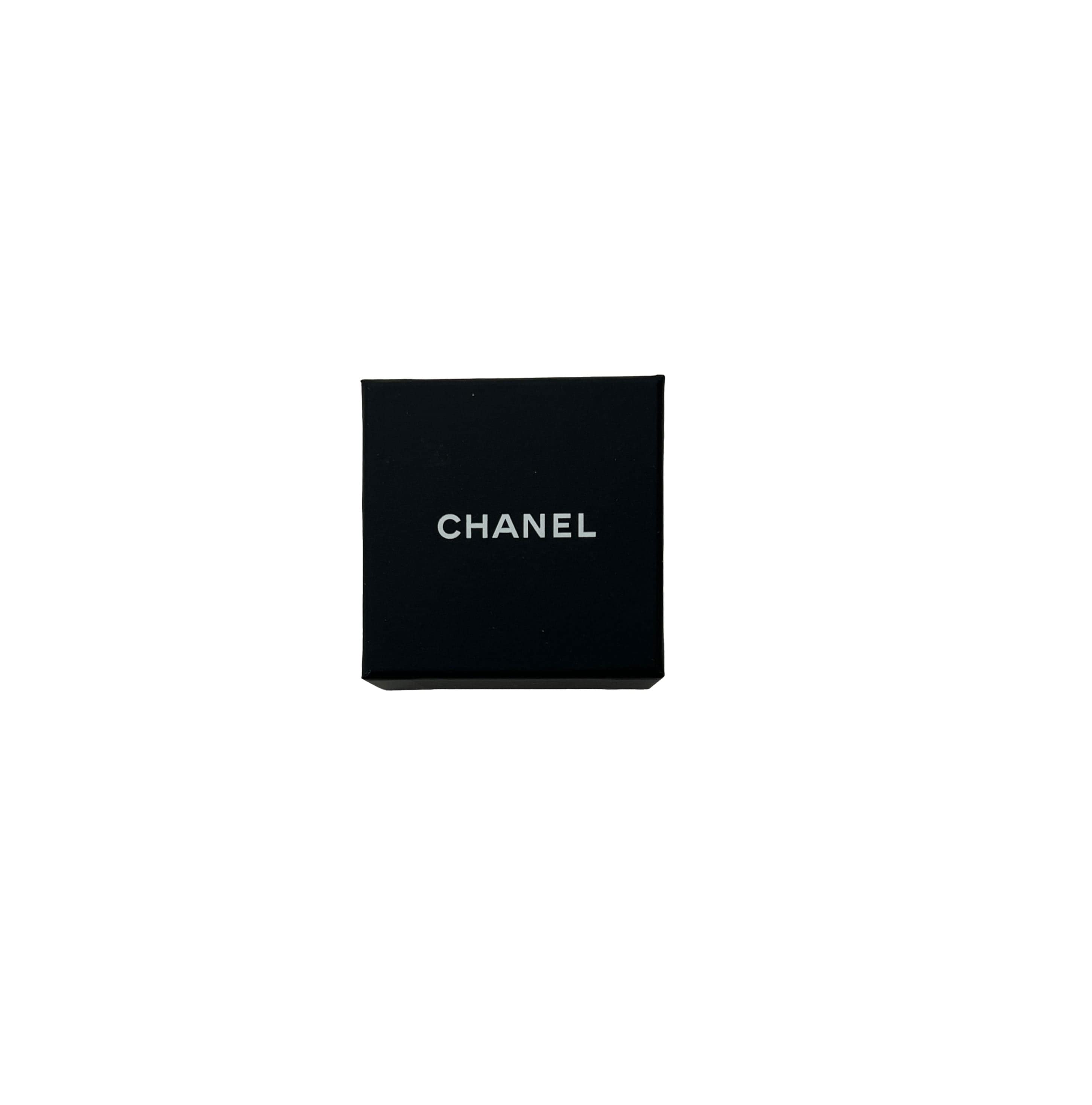 Chanel Chanel  CC Gold Tone with Black Enamel Button Earrings