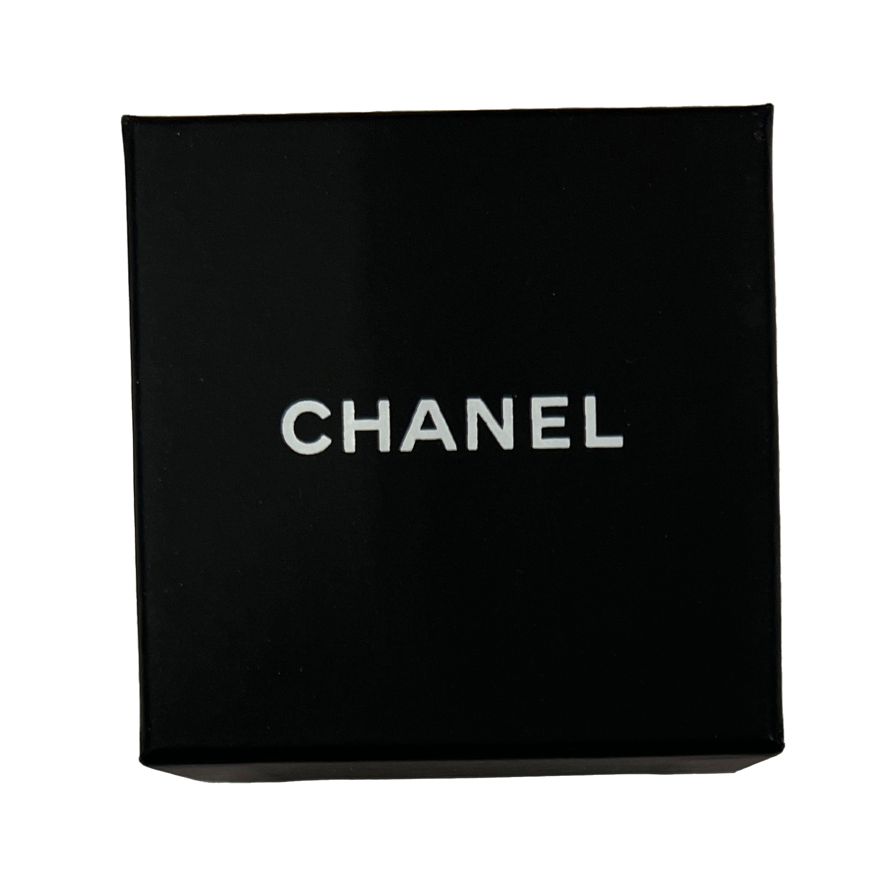 Chanel Chanel Gold Plated Heart Stud CC Earrings