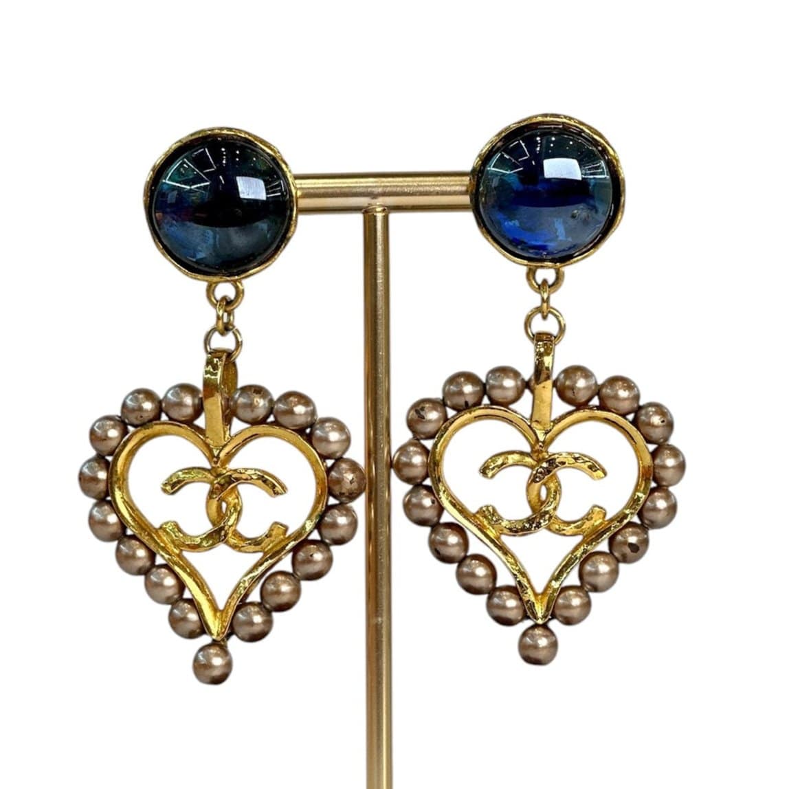 Chanel Chanel Vintage Gripoix Heart Earrings