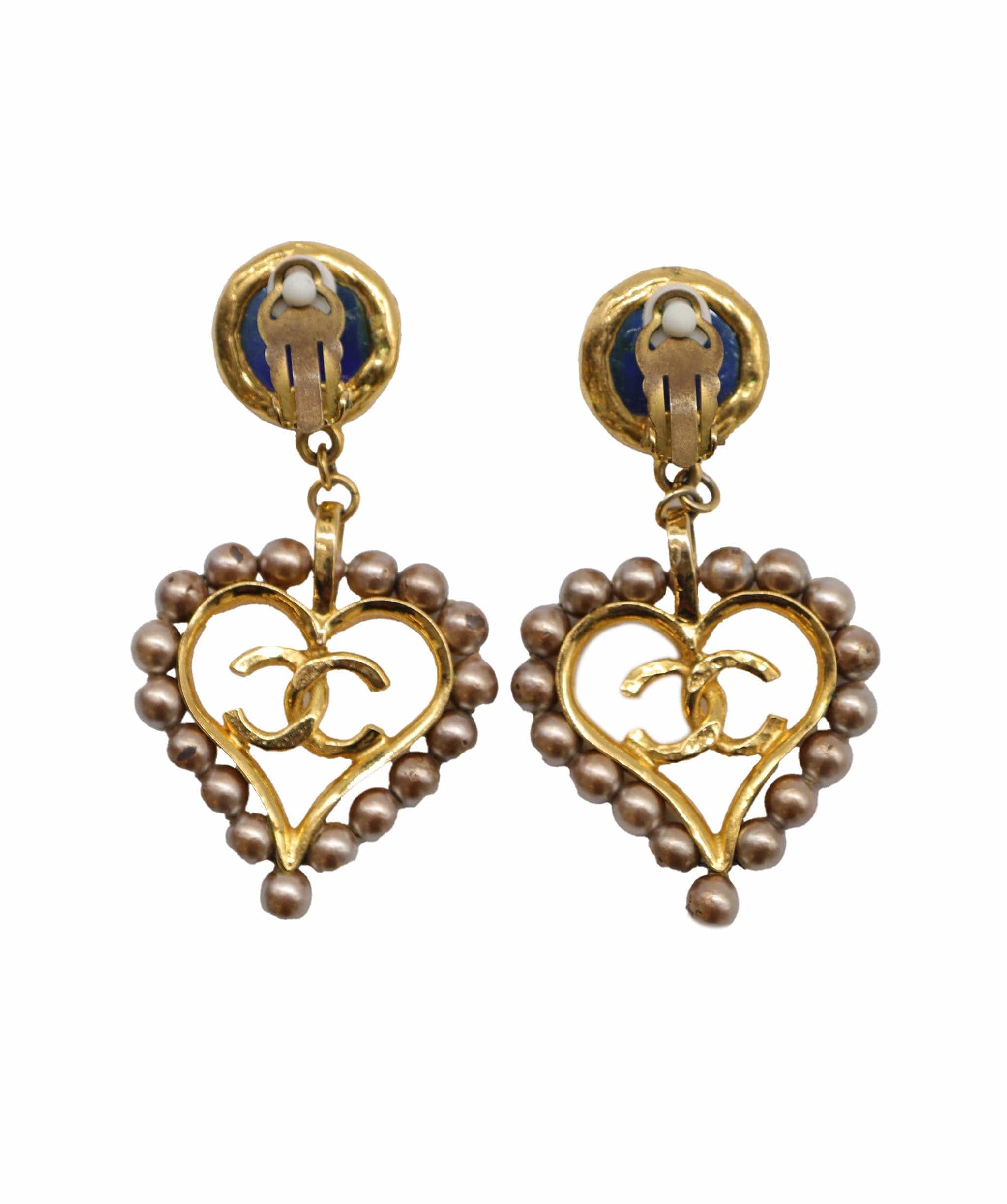 Chanel Chanel Vintage Gripoix Heart Earrings