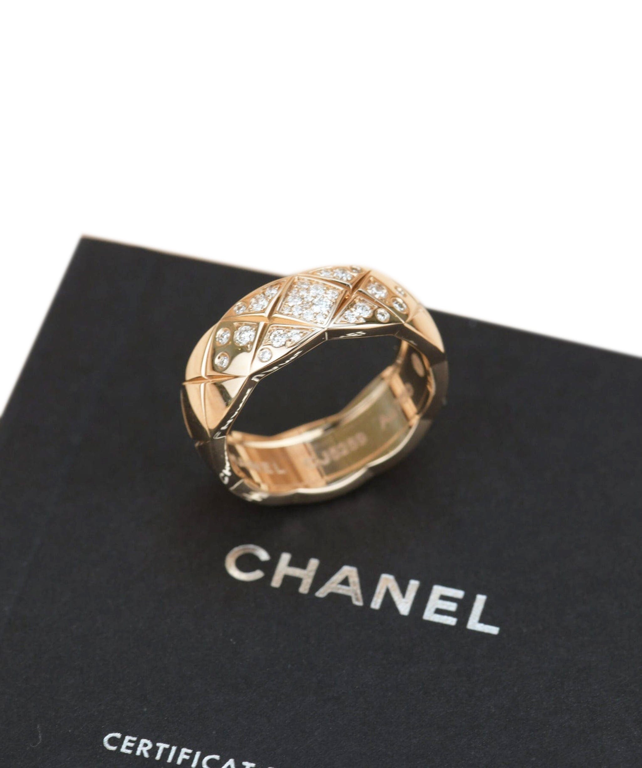 Chanel Chanel Small Rose Gold Diamond Coco Crush Ring AHC1430