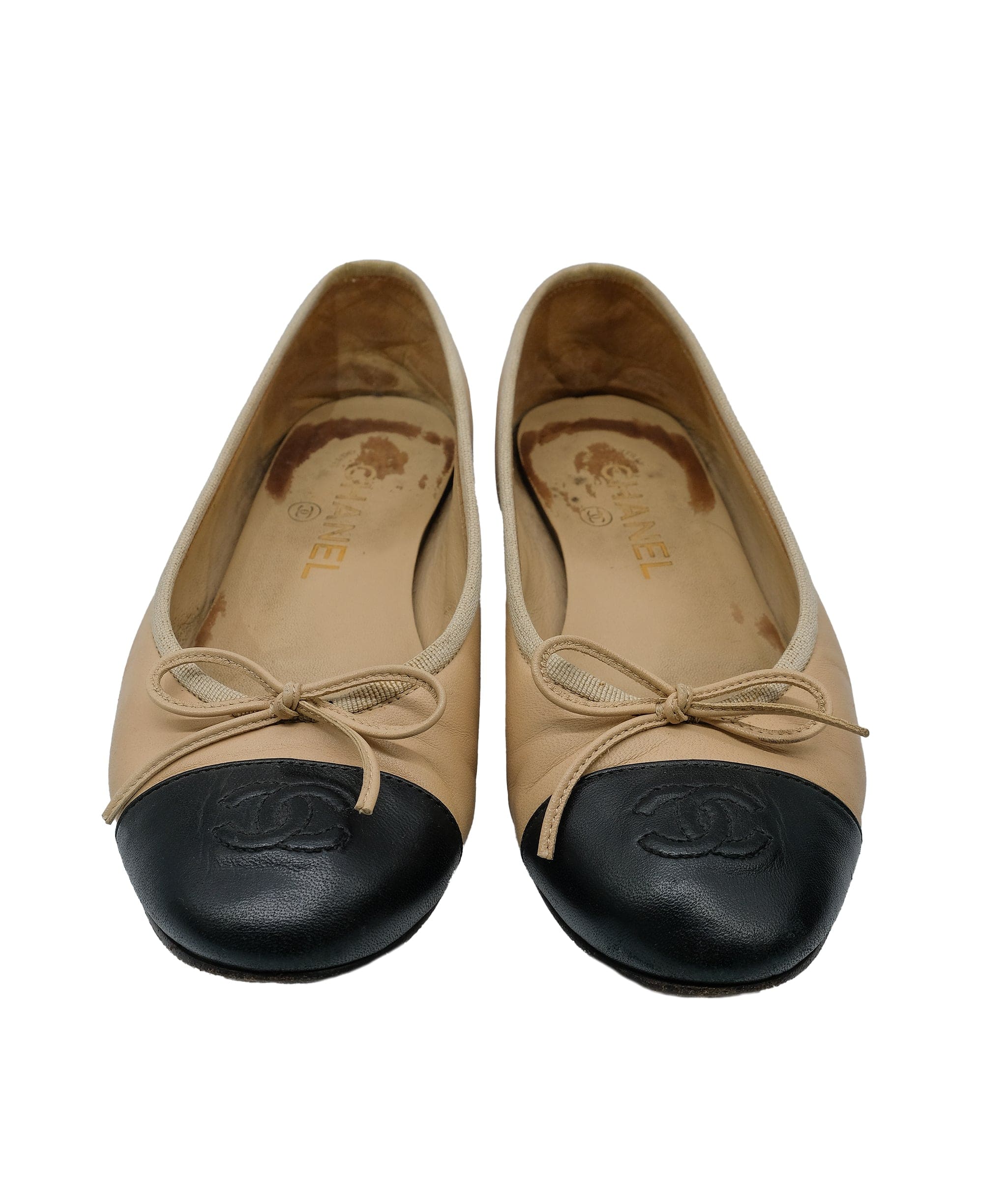 Chanel Chanel Ballerinas Beige /Black 37C RJC3271