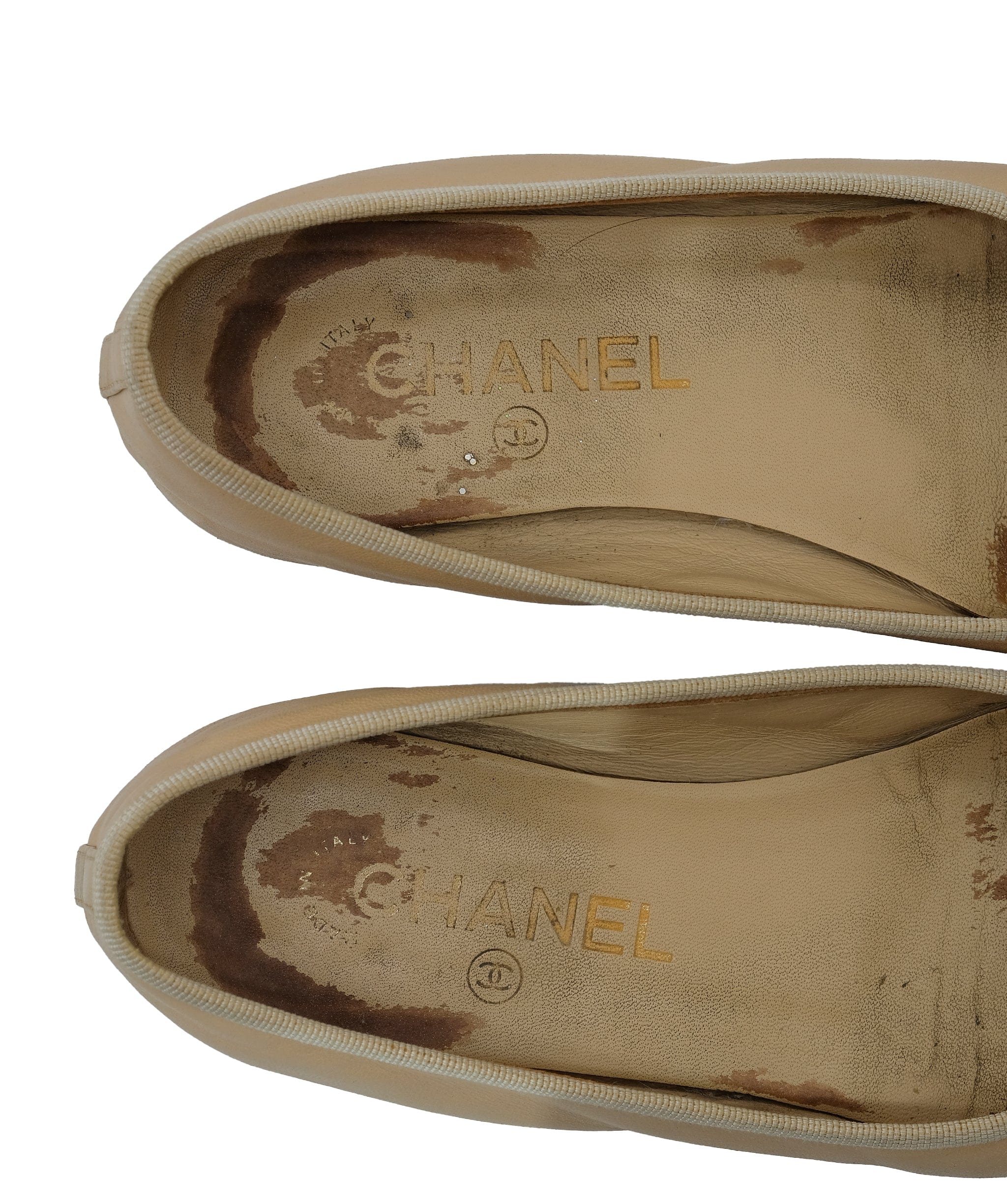 Chanel Chanel Ballerinas Beige /Black 37C RJC3271