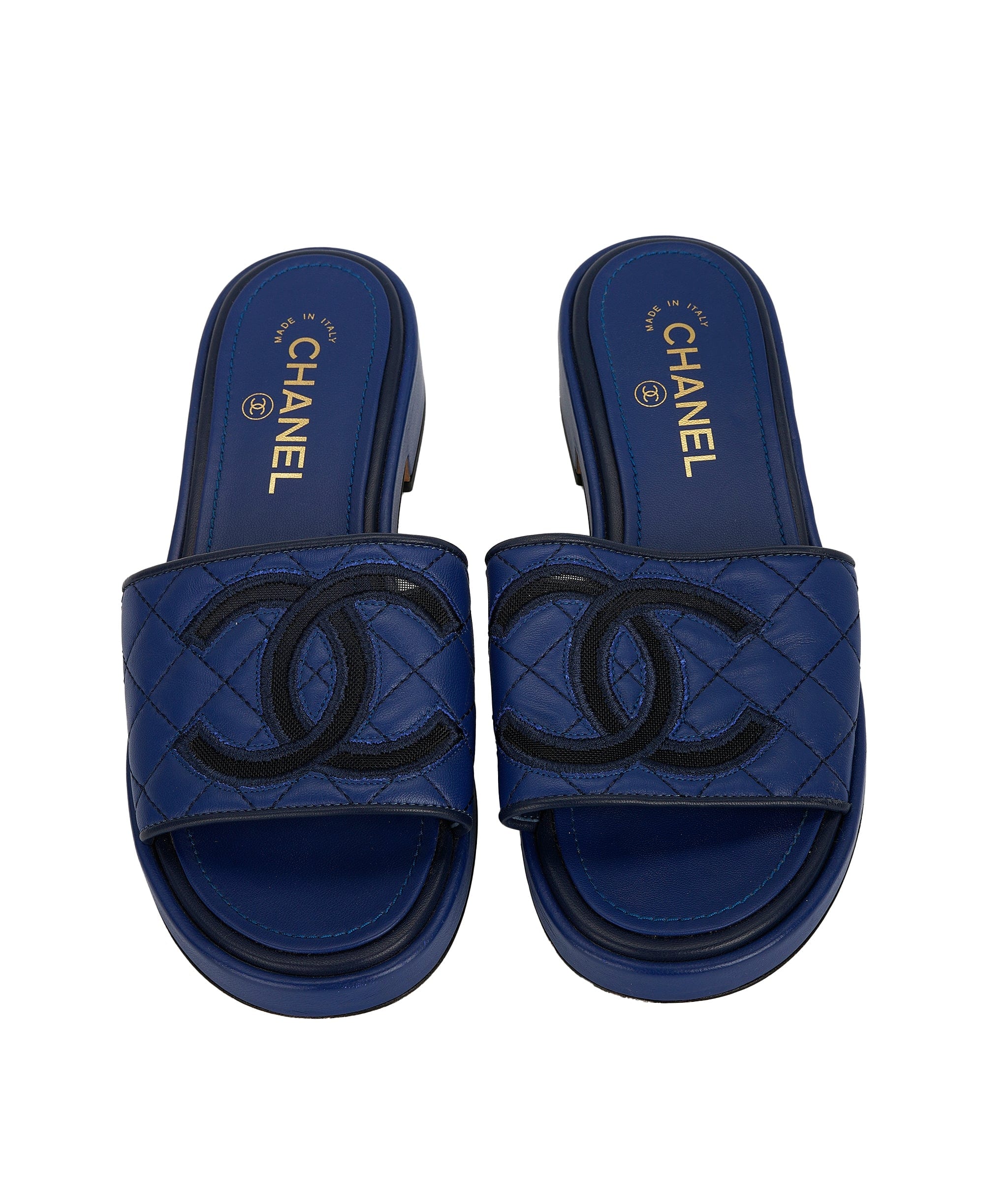 Chanel Chanel blue sliders with dustbags size 38 - AJC0505