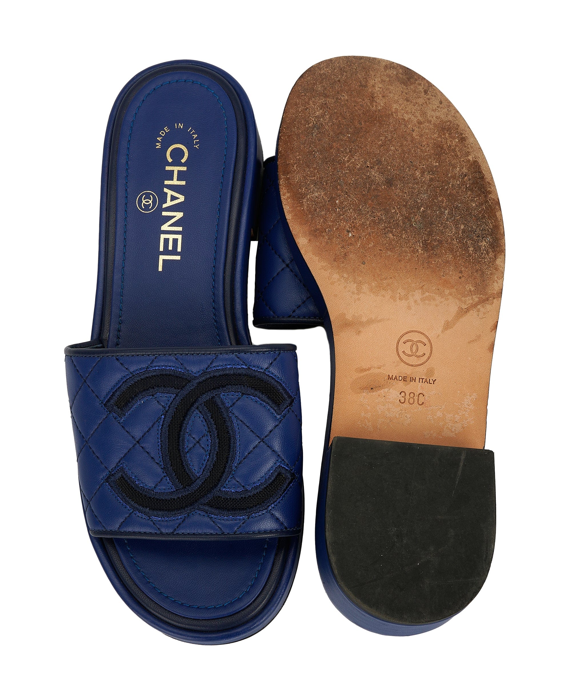 Chanel Chanel blue sliders with dustbags size 38 - AJC0505