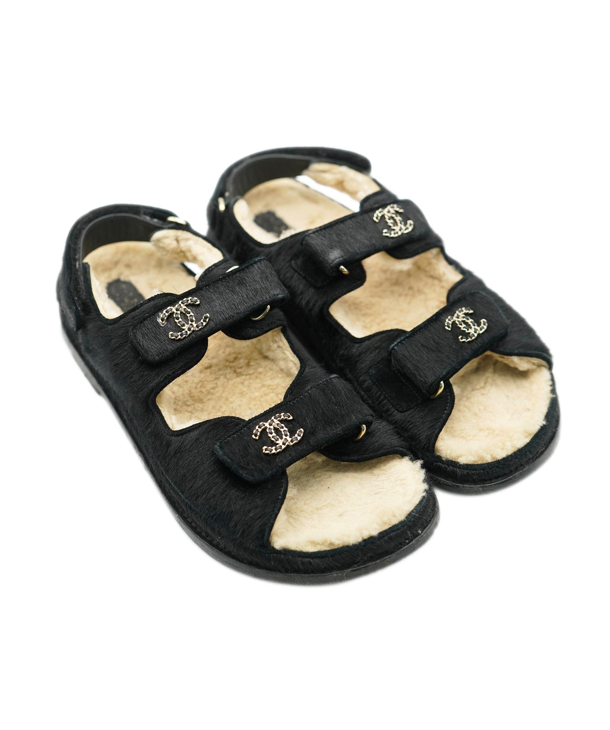 Chanel Chanel Dad CC Pony Hair Sandals ALC1421