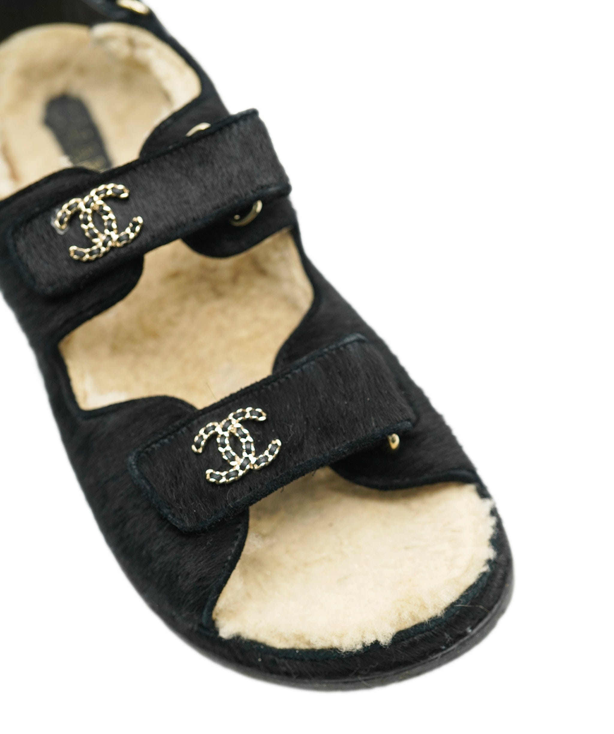 Chanel Chanel Dad CC Pony Hair Sandals ALC1421