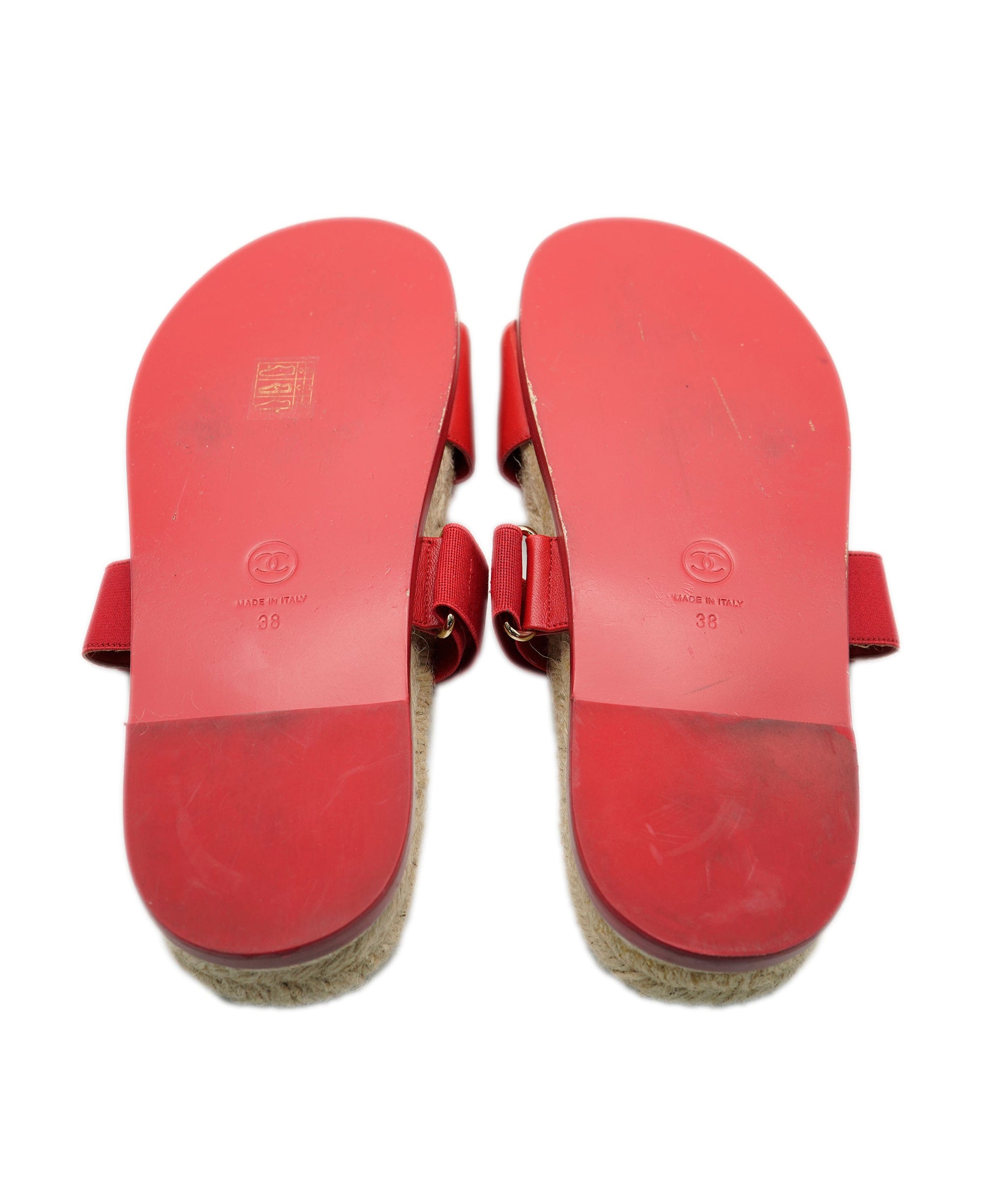 Chanel Chanel Red Sandals 38  ALC1089