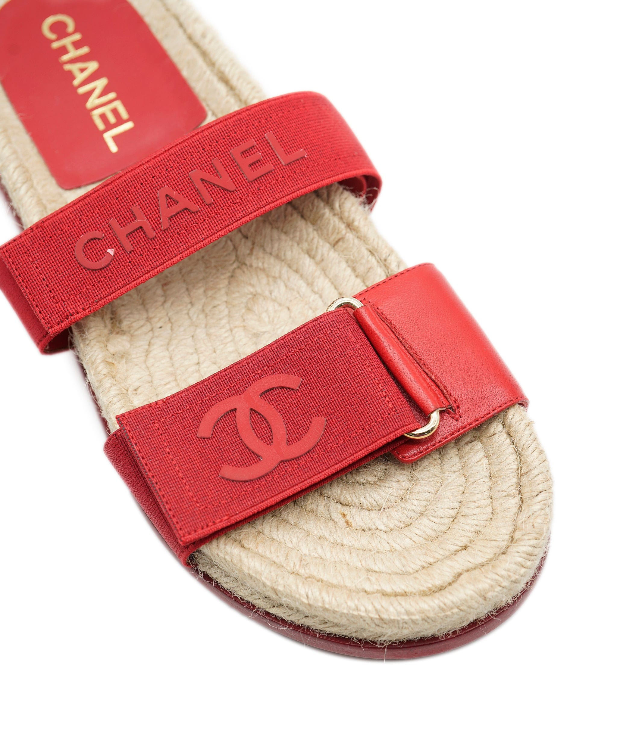 Chanel Chanel Red Sandals 38  ALC1089