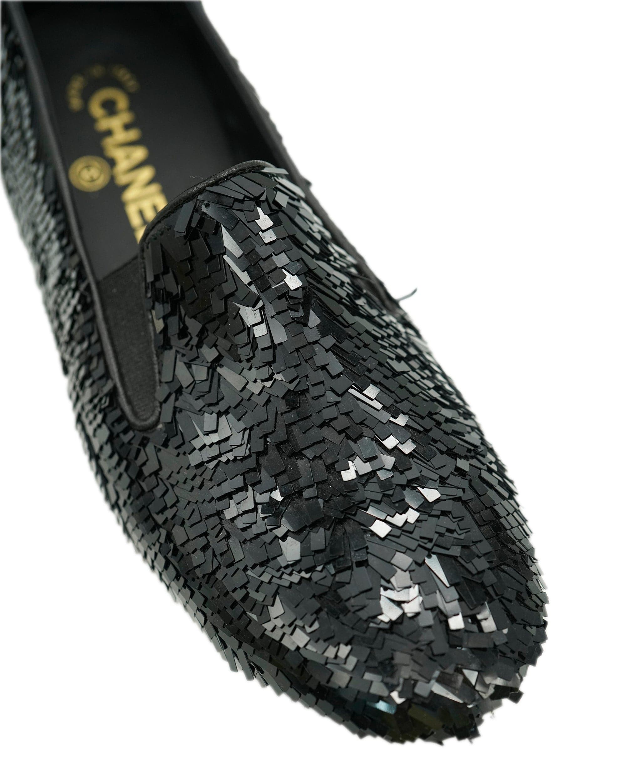 Chanel Chanel Sequin Loafers With CC Detail in Box  ALC1813