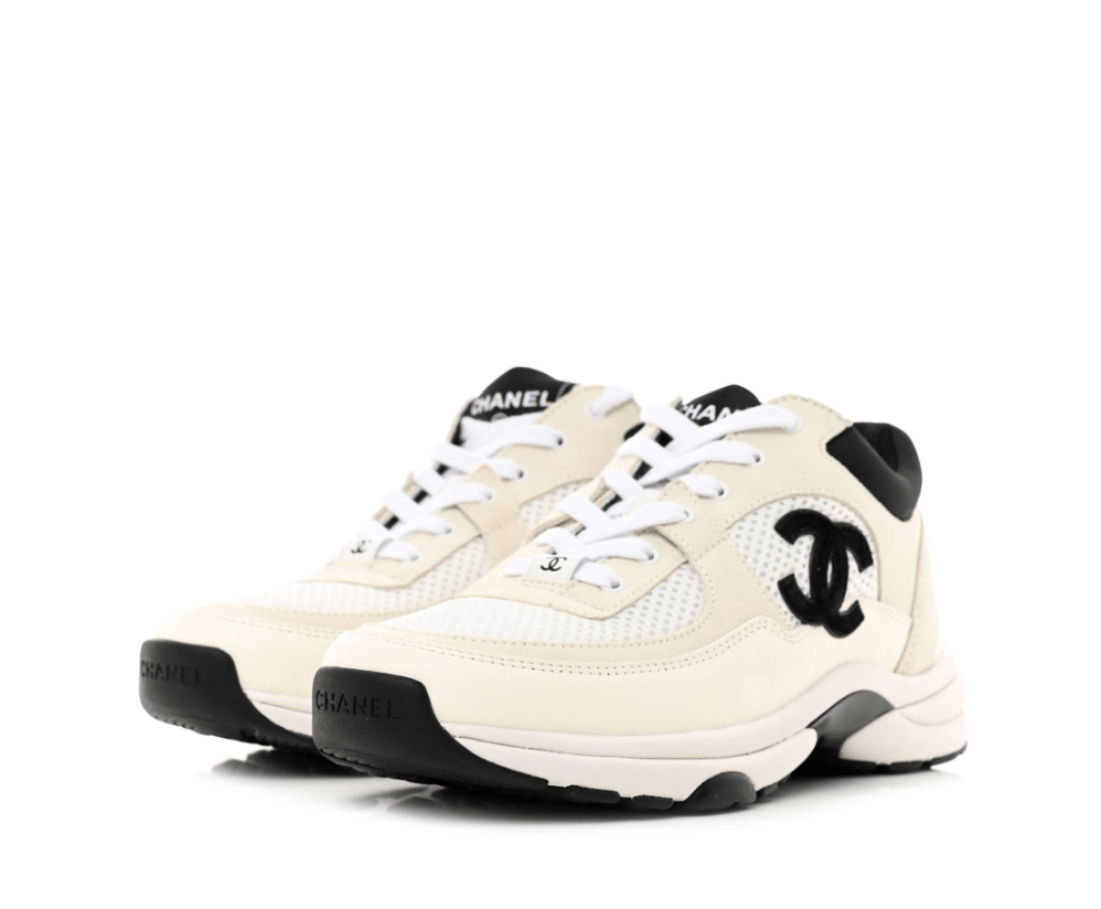 Chanel Chanel Trainers - White / Black CC Logo Size 39 SKC1815