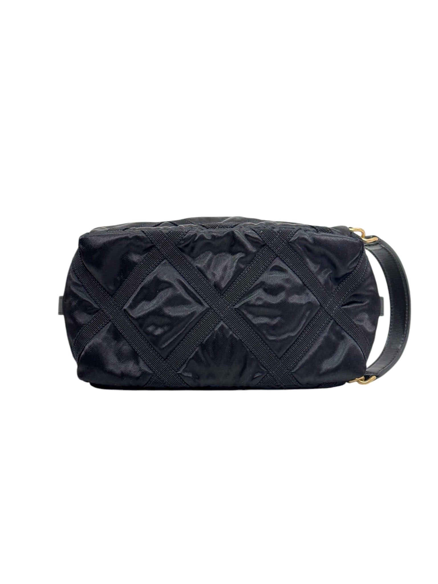 Chanel Chanel Black Fabric Pouch Bag with Gold Hardware