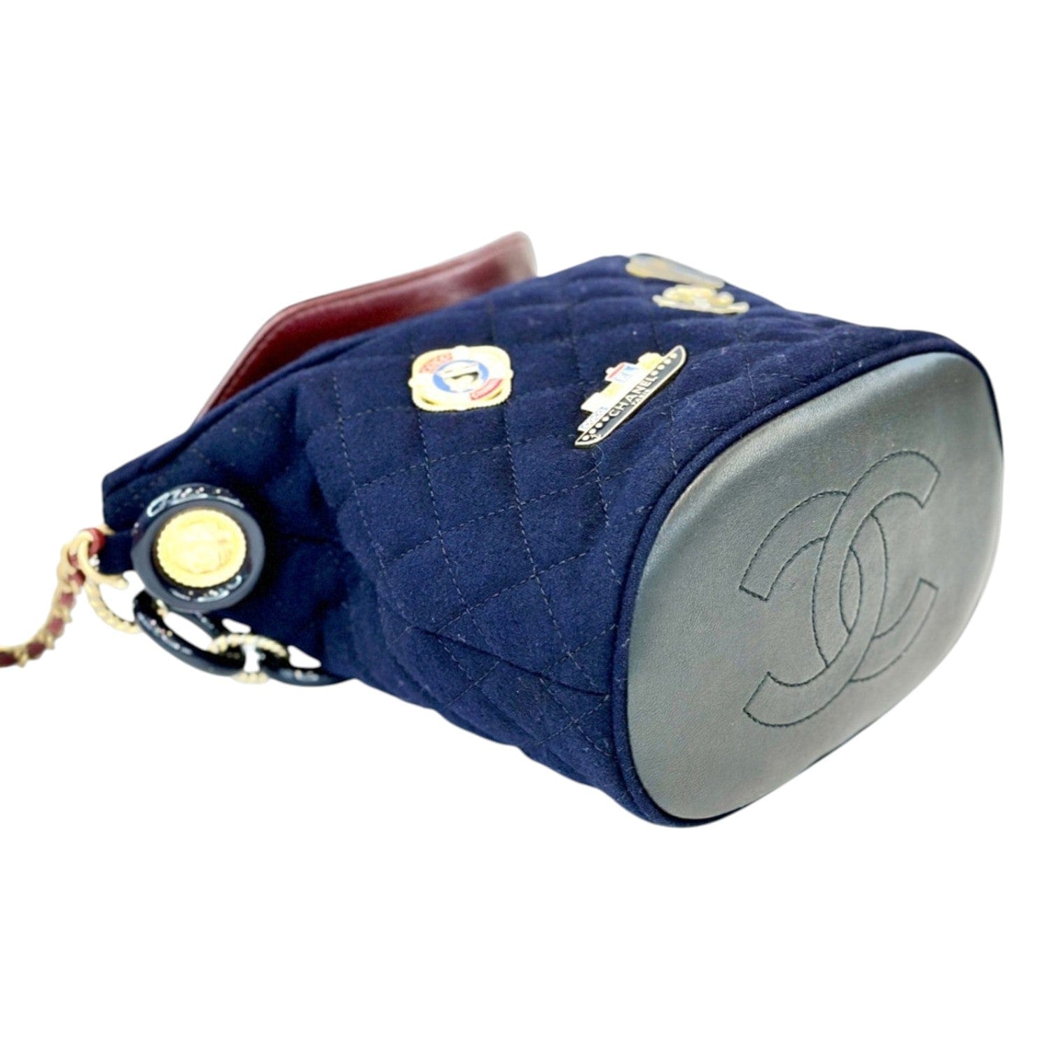 Chanel Chanel Blue Jersey Charm Bucket Bag