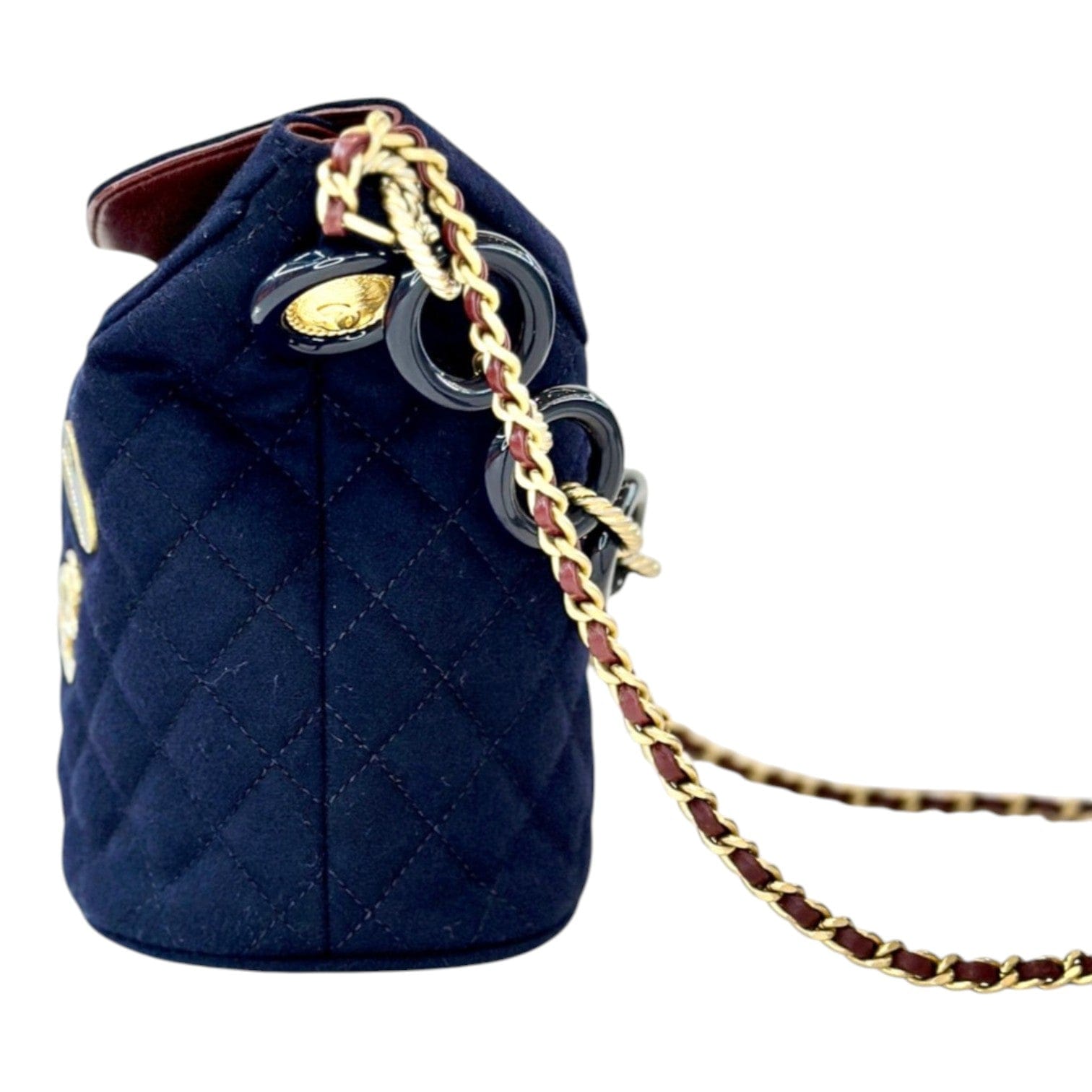 Chanel Chanel Blue Jersey Charm Bucket Bag