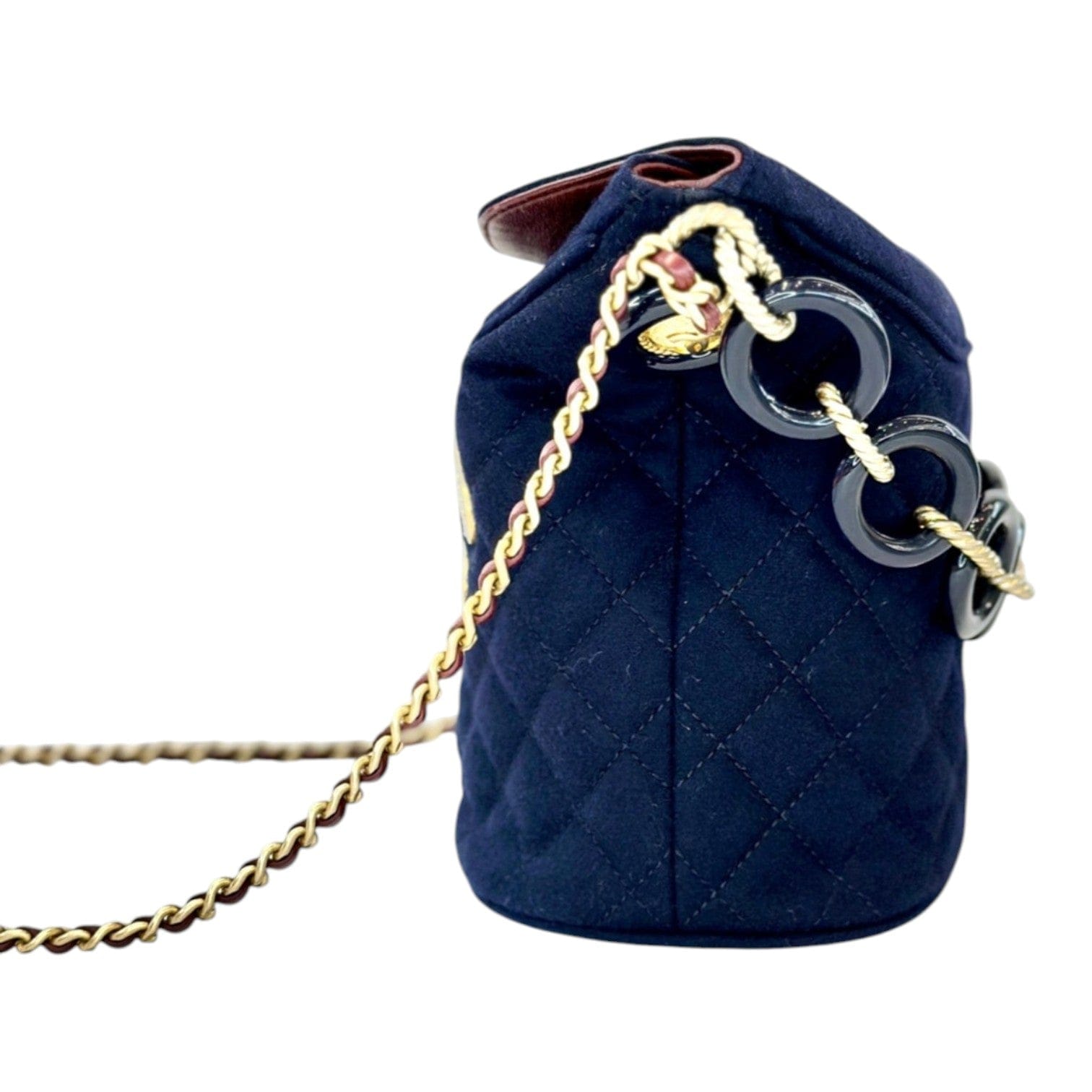 Chanel Chanel Blue Jersey Charm Bucket Bag
