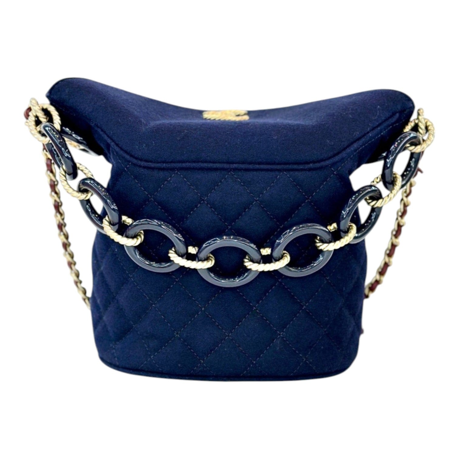 Chanel Chanel Blue Jersey Charm Bucket Bag