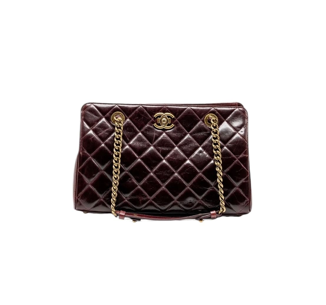 Chanel Chanel Burgandy Tote Calfskin with GHW